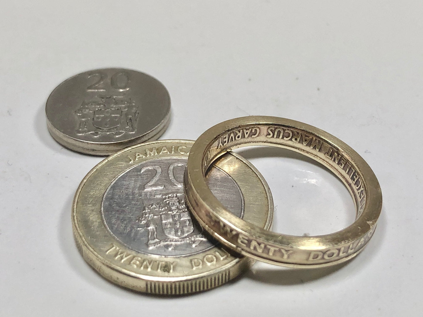 Jamaica Coin Ring Jamaican Twenty Dollar Handmade Personal Jewelry Ring Gift For Friend Coin Ring Gift For Him Her World Coin Collector