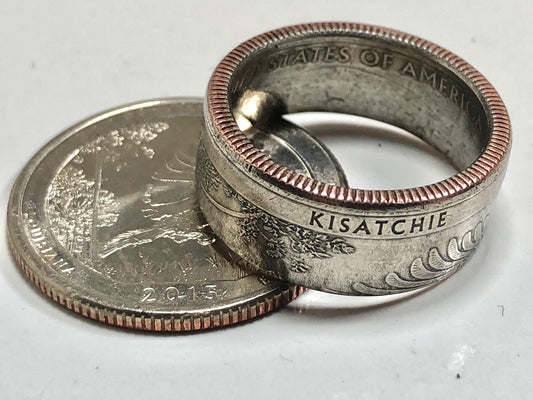 USA Ring Louisiana National Forest Quarter Coin Ring