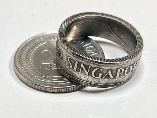 Singapore Coin Ring 20 Cent Handmade Personal Jewelry Ring Charm Gift For Friend Coin Ring Gift For Him Her World Coin Collector