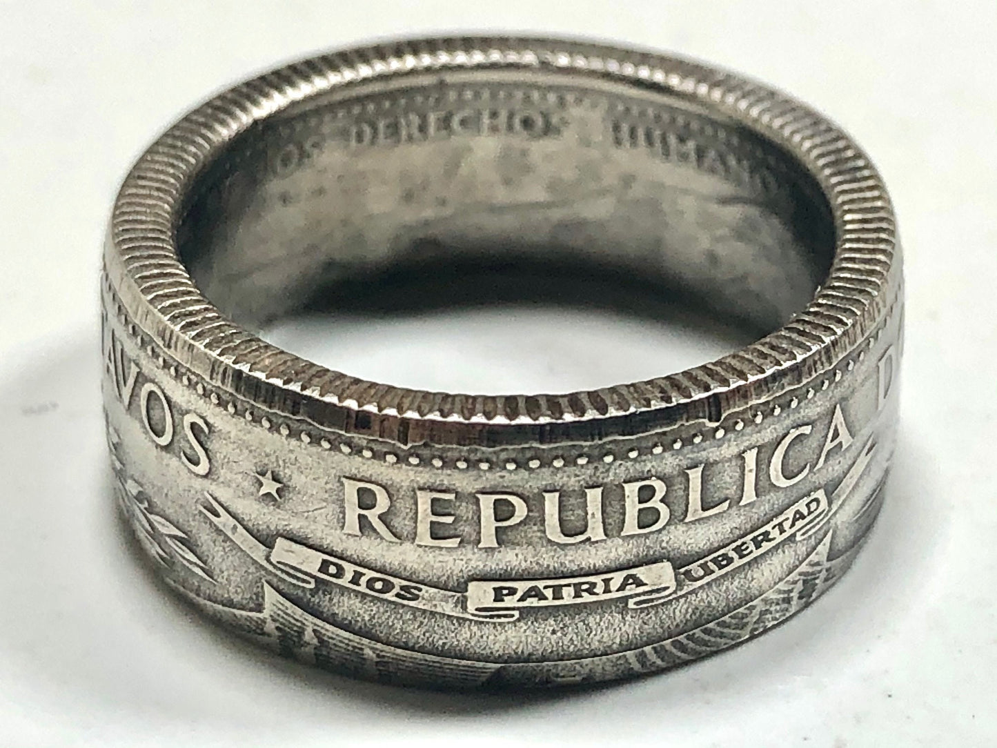 Dominican Republic Coin Ring 25 Centavos Handmade Personal Charm Custom Ring Gift For Friend Coin Ring Gift For Him Her World Coin Collector