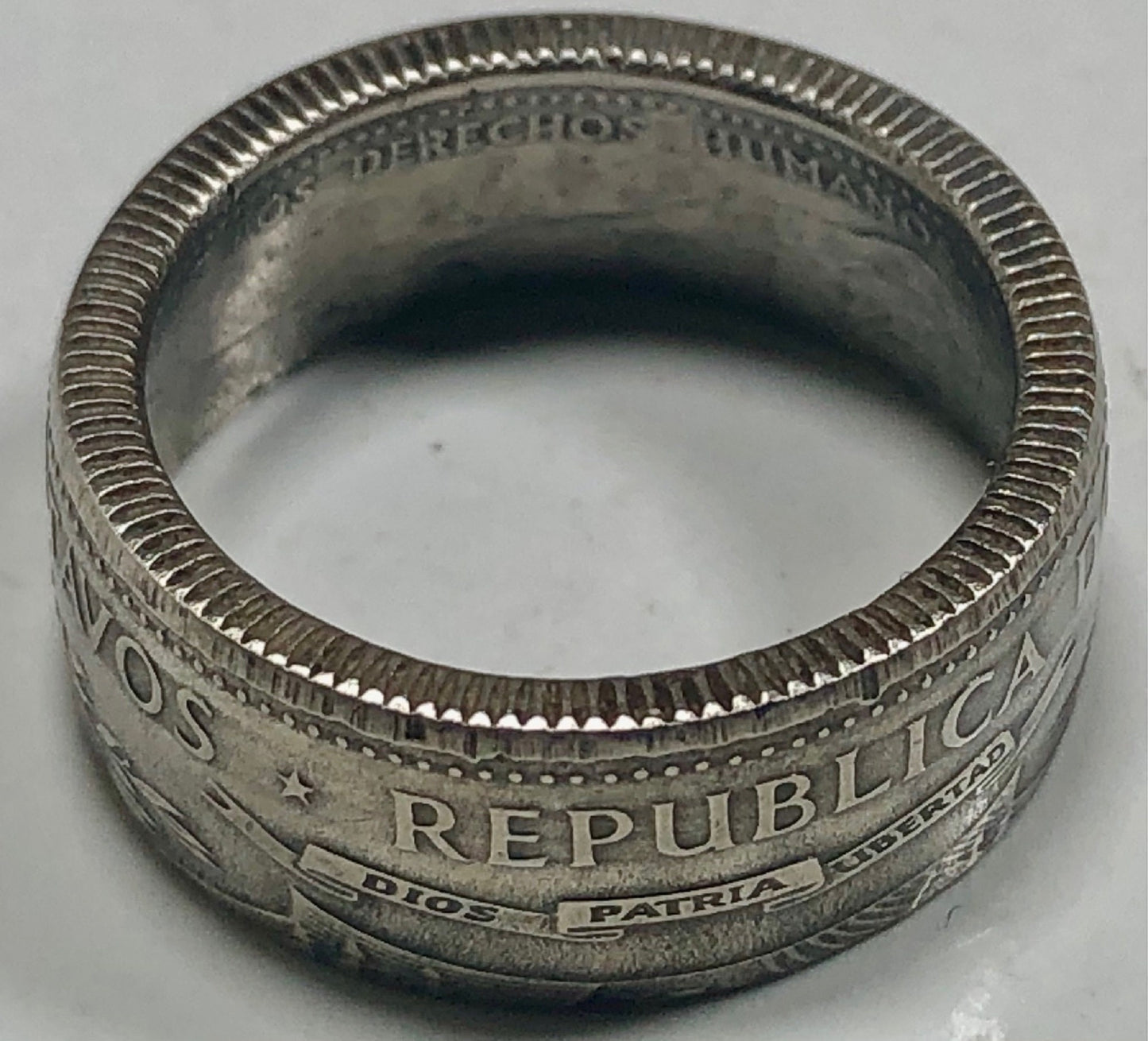Dominican Republic Coin Ring 25 Centavos Handmade Personal Charm Custom Ring Gift For Friend Coin Ring Gift For Him Her World Coin Collector