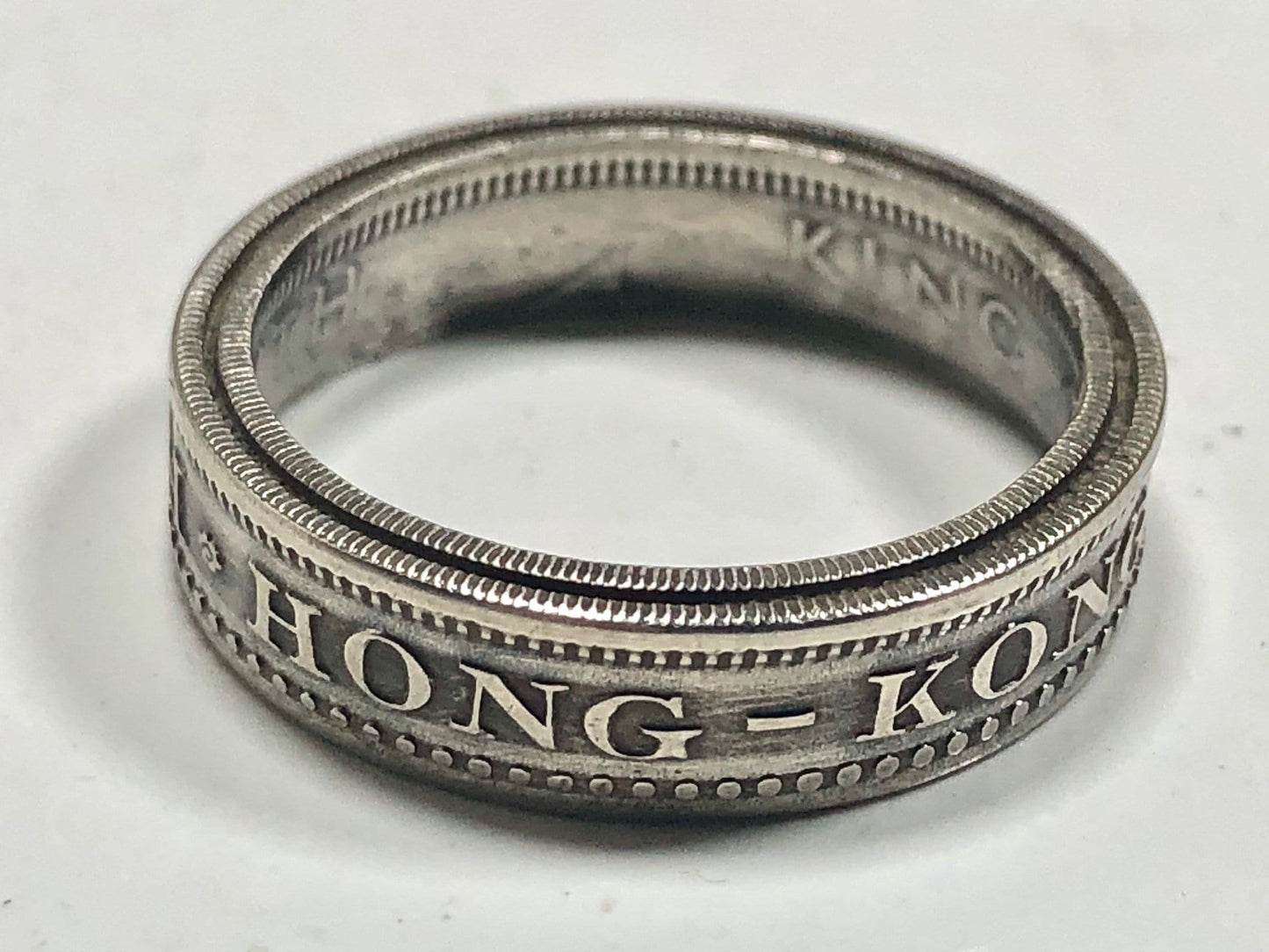 Hong Kong Coin Ring Fifty Cents China Handmade Personal Custom Ring Gift For Friend Coin Ring Gift For Him Her World Coin Collector