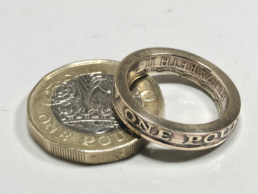 Britain Coin Ring British United Kingdom One Pound Handmade Personal Custom Ring Gift For Friend Ring Gift For Him Her World Coin Collector