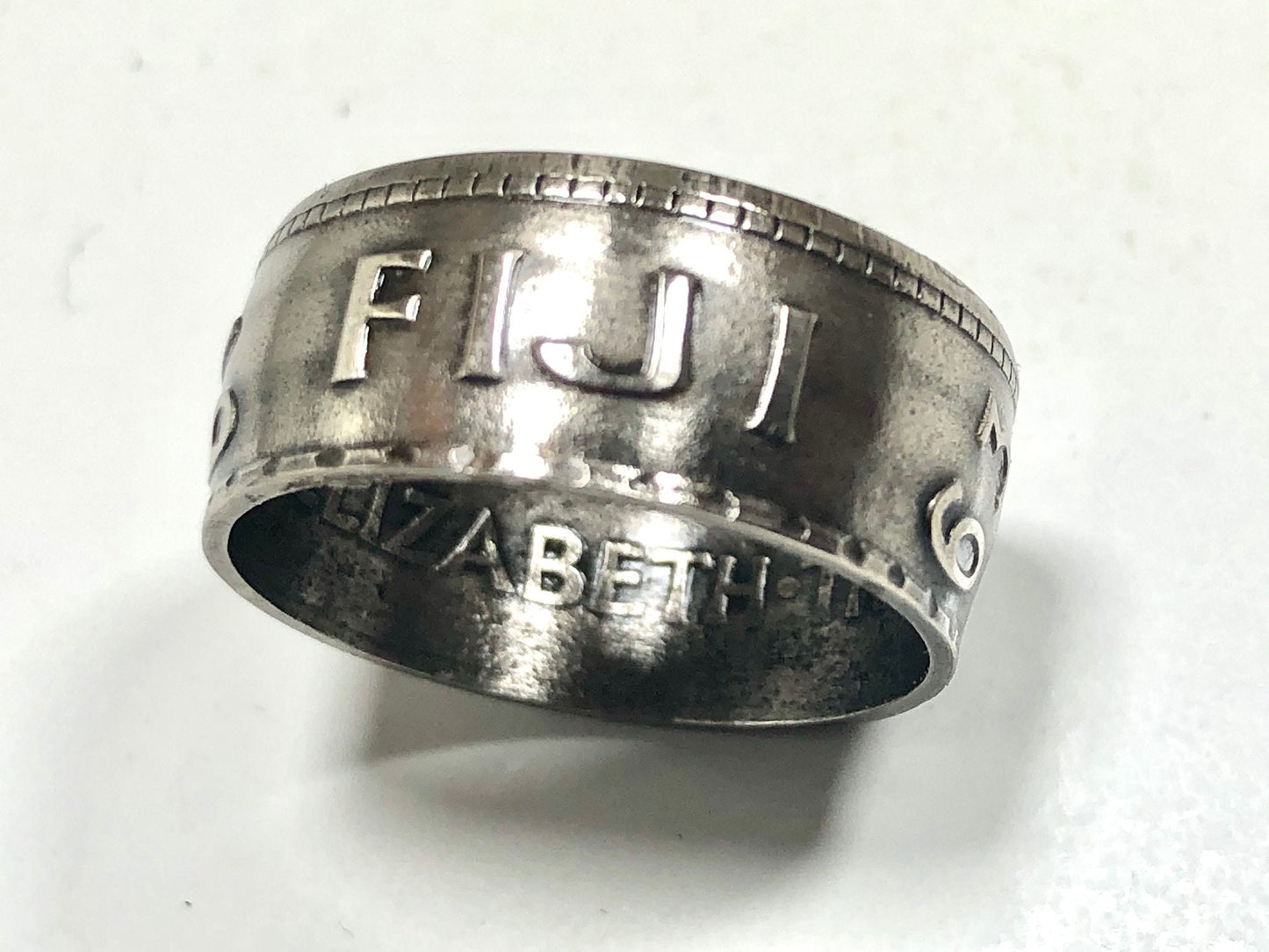 Vintage Fiji One Penny Fijian Coin Ring HandMade in Canada