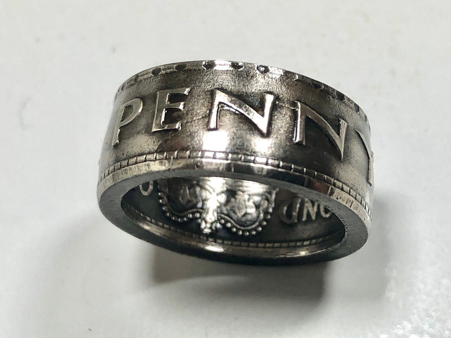 Vintage Fiji One Penny Fijian Coin Ring HandMade in Canada