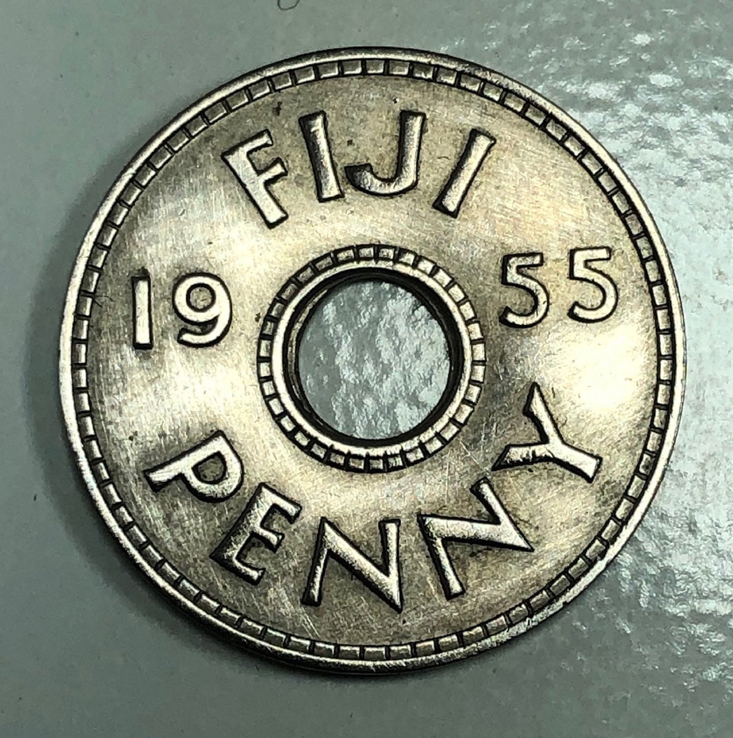 Vintage Fiji One Penny Fijian Coin Ring HandMade in Canada