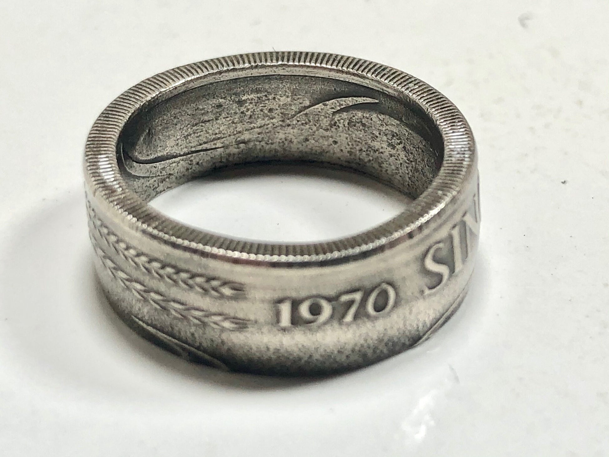 Singapore Coin Ring 20 Cent Handmade Personal Jewelry Ring Charm Gift For Friend Coin Ring Gift For Him Her World Coin Collector