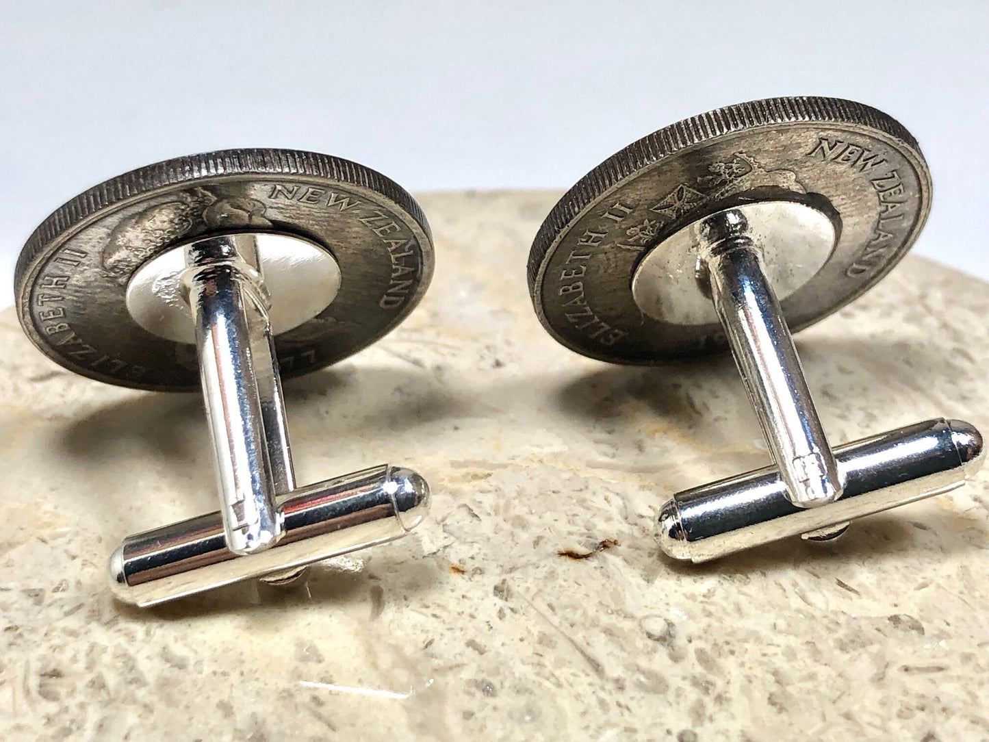 New Zealand Coin Cuff Links Māori Koruru Custom Made Vintage Rare coins - Personal Touch Great Gift One-of-Kind Coin Enthusiast Suit & Tie