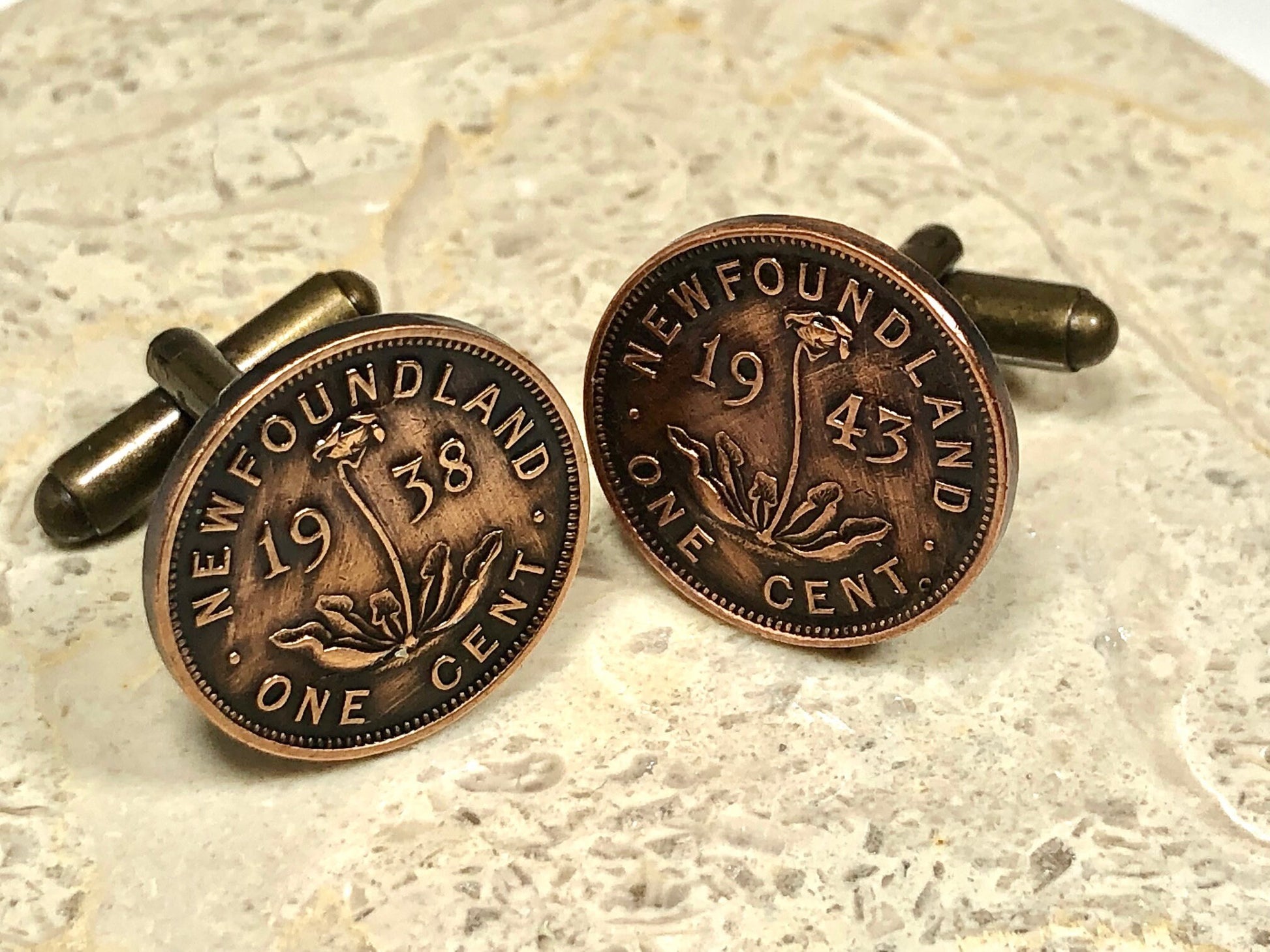 Newfoundland Penny Coin Cuff Links, Canada, NFLD Cufflinks Handmade Custom Made Gift For Friend Coin Gift For Him Coin Collector World Coins