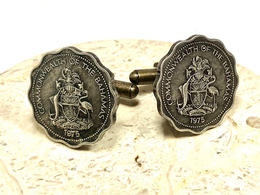 Bahamas Commonwealth Coin Cuff Links Custom Made Vintage and Rare coins - Personal Touch - Coin Enthusiast - Suit and Tie Accessory