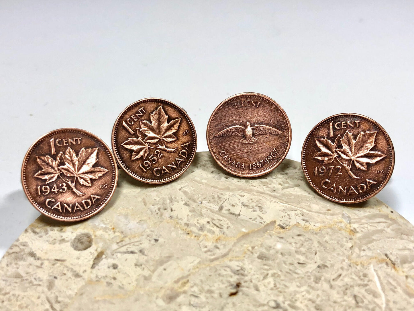 Canada Penny Coin Cuff Links Canada Cent Cufflinks Personal Vintage Handmade Jewelry Gift Friend Charm For Him Her World Coin Collector