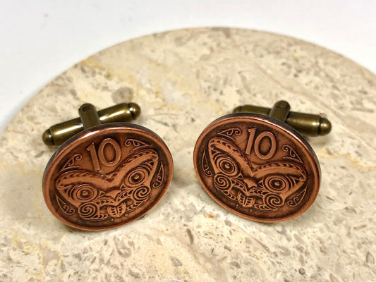 New Zealand Coin Cuff Links New Zealanders 10 Cents Custom Made Vintage and Rare coins - Cufflinks Coin Enthusiast - Suit and Tie Accessory