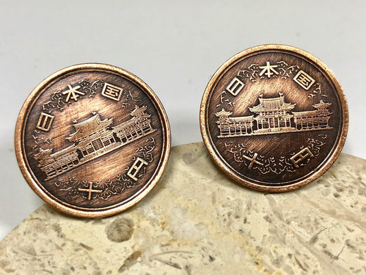 Japan Coin Cuff Links Japanese 10 Yen Custom Made Vintage and Rare coins - Cufflinks Coin Enthusiast - Suit and Tie Accessory