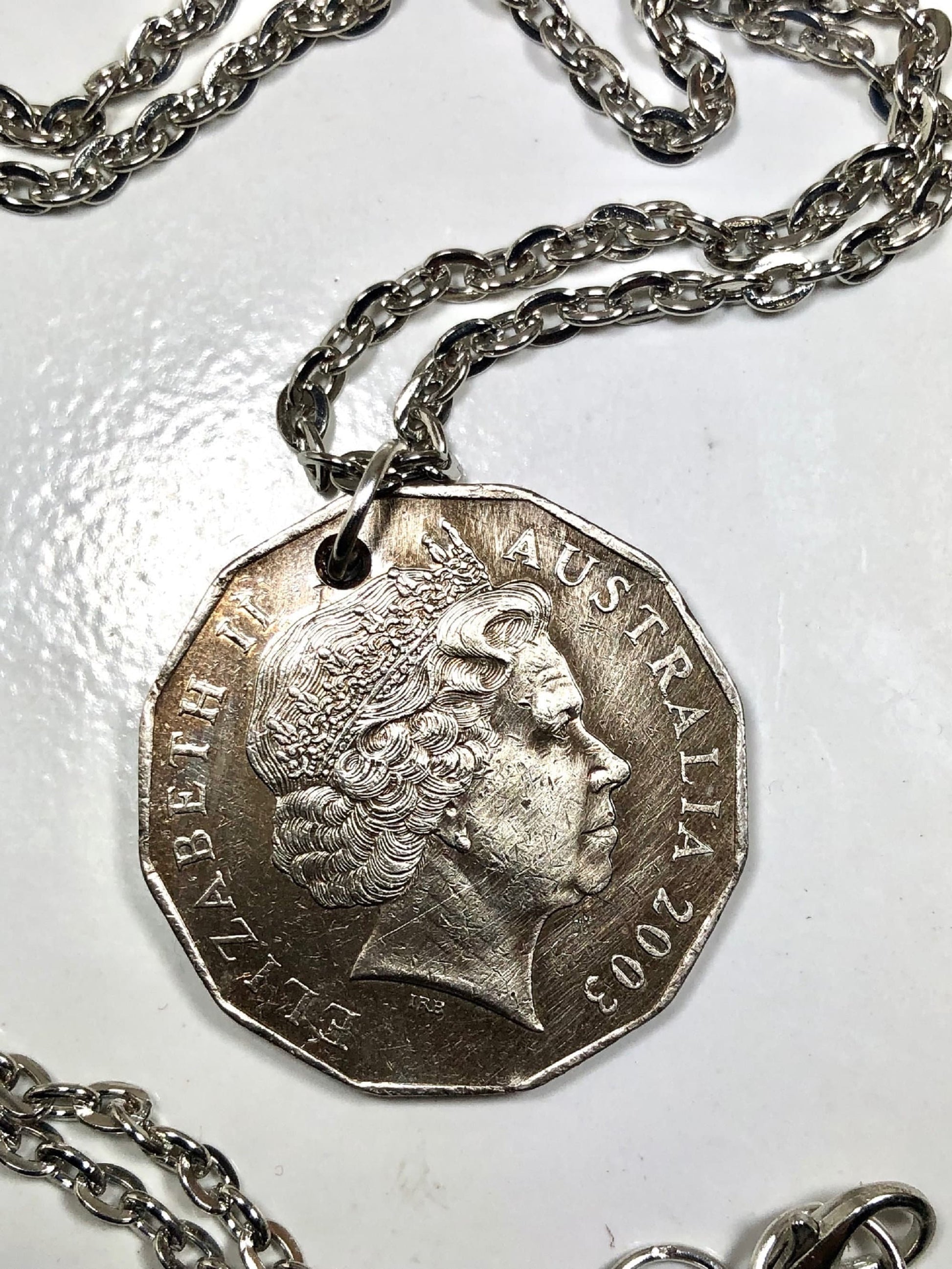 Australia Coin Chain Volunteer Pendant 50 Cent Necklace Personal Handmade Jewelry Gift Friend Charm For Him Her World Coin Collector