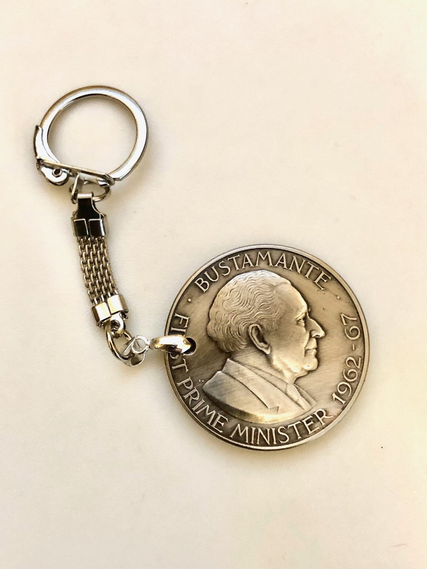 Jamaica Coin Keychain Jamaican Dollar Rare Find Vintage Antique Finished By Hand Personal & Limited Supply