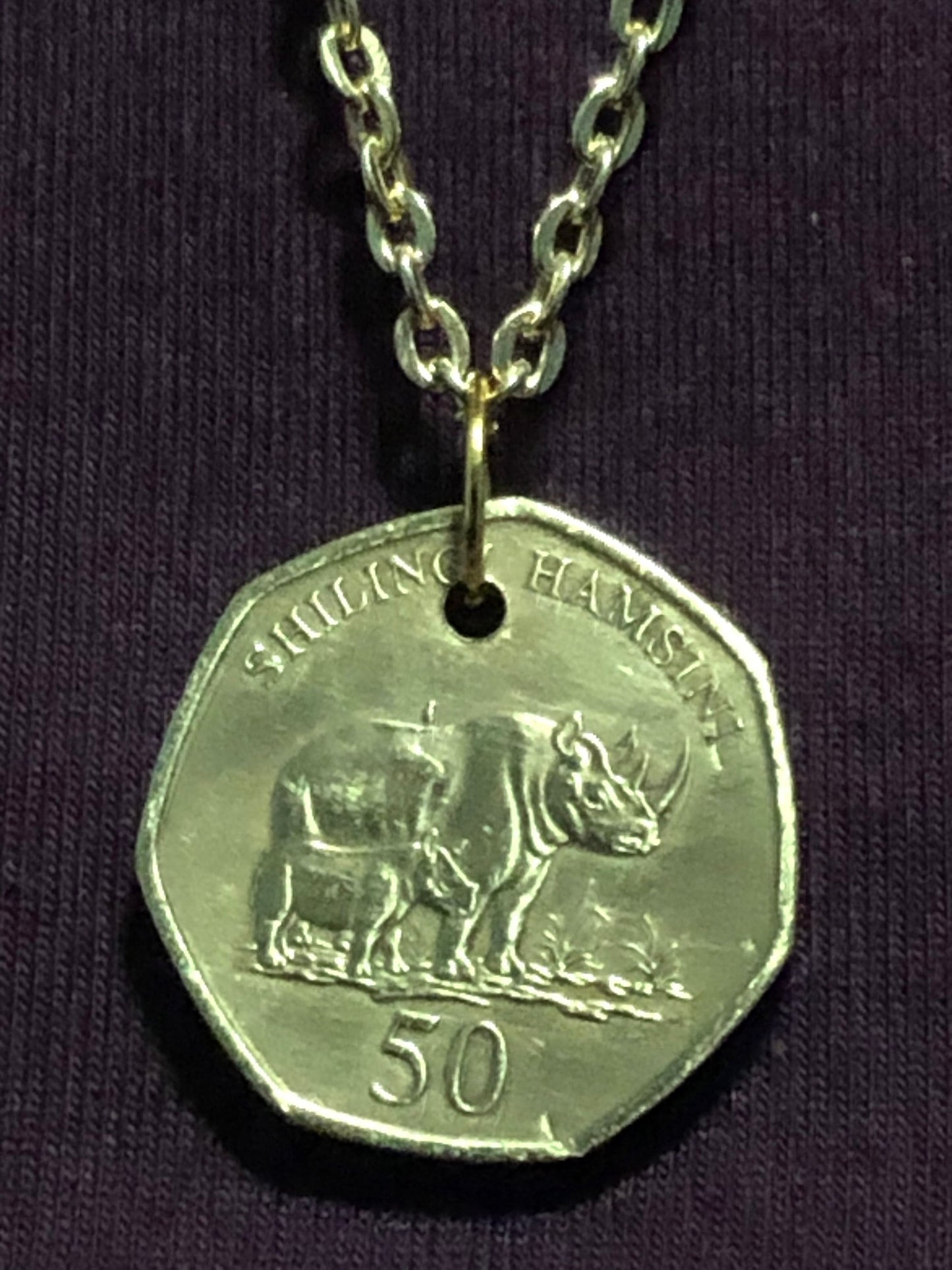 Tanzania 50 Shilling Coin Pendant Necklace Tanzanian Personal Vintage Handmade Jewelry Gift Friend Charm For Him Her World Coin Collector