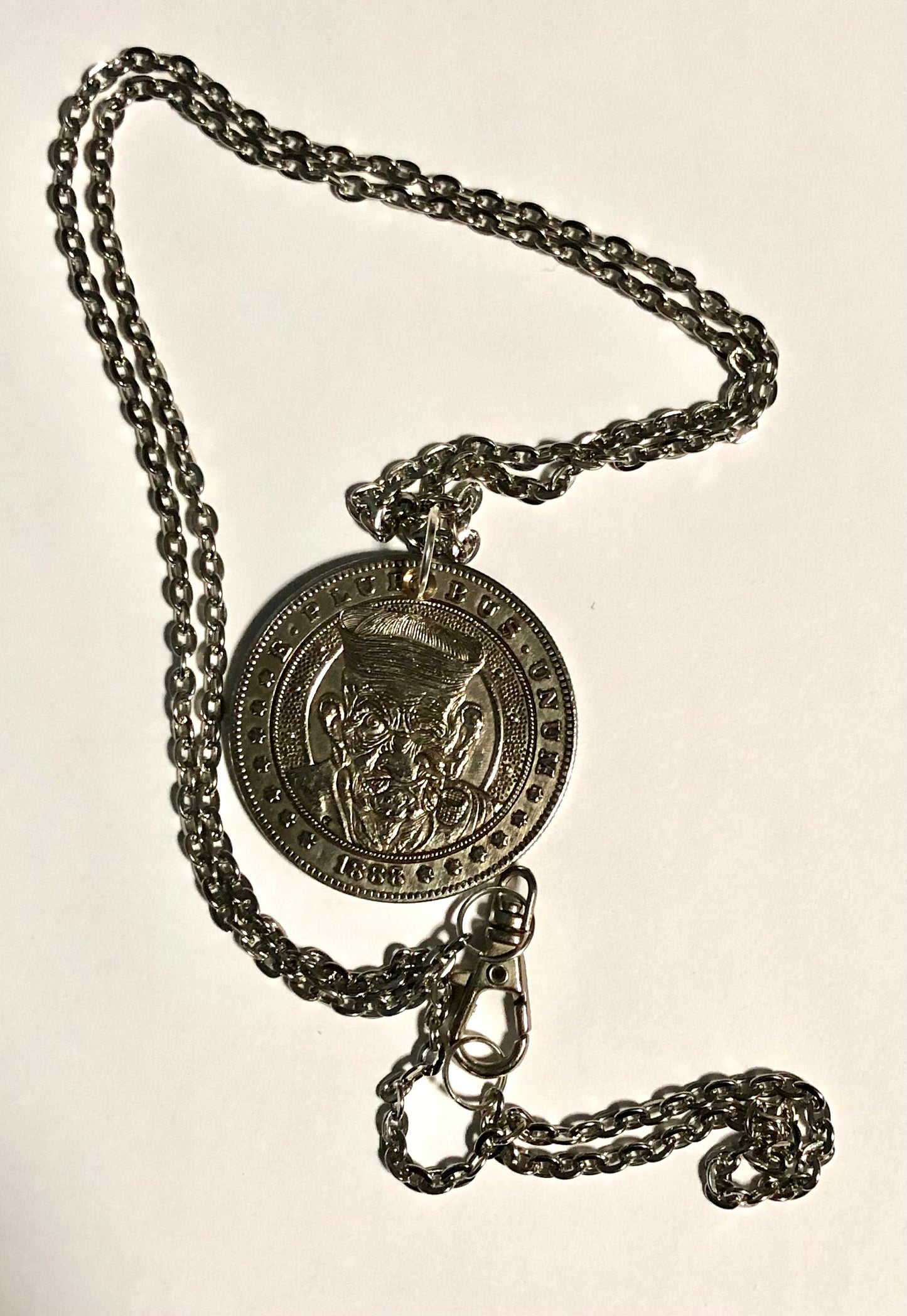 Old Sailor Man Medallion Coin Pendant Necklace Custom Made Vintage Novelty Coins USA Morgan Dollar Eagle - Coin Enthusiast
