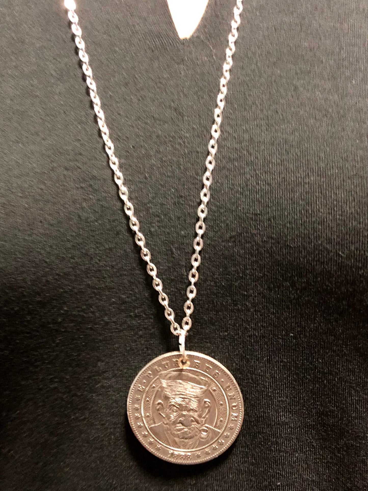 Old Sailor Man Medallion Coin Pendant Necklace Custom Made Vintage Novelty Coins USA Morgan Dollar Eagle - Coin Enthusiast