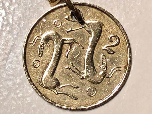 Cyprus Necklace 2 Penny KIBRIS ΚΥΠΡΟΣ Coin Personal Necklace Old Handmade Jewelry Gift Friend Charm For Him Her World Coin Collector