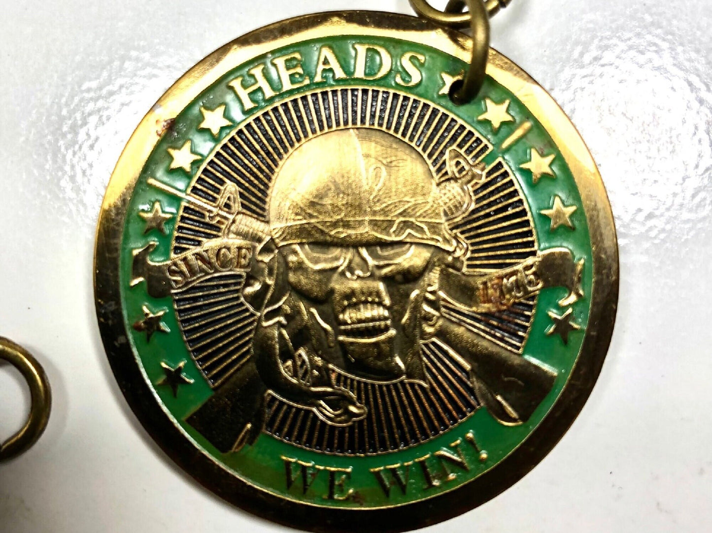 Heads We Win Medallion Coin Necklace Tails You Lose Rare Find Vintage Limited Supply - Great Conversational Item