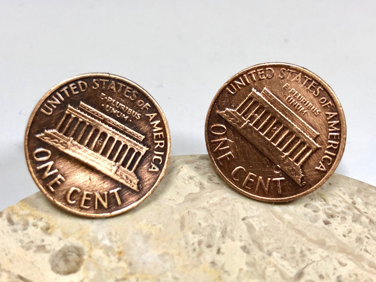 United States Penny Coin Cuff Links USA Cent Cufflinks Personal Vintage Handmade Jewelry Gift Friend Charm For Him Her World Coin Collector