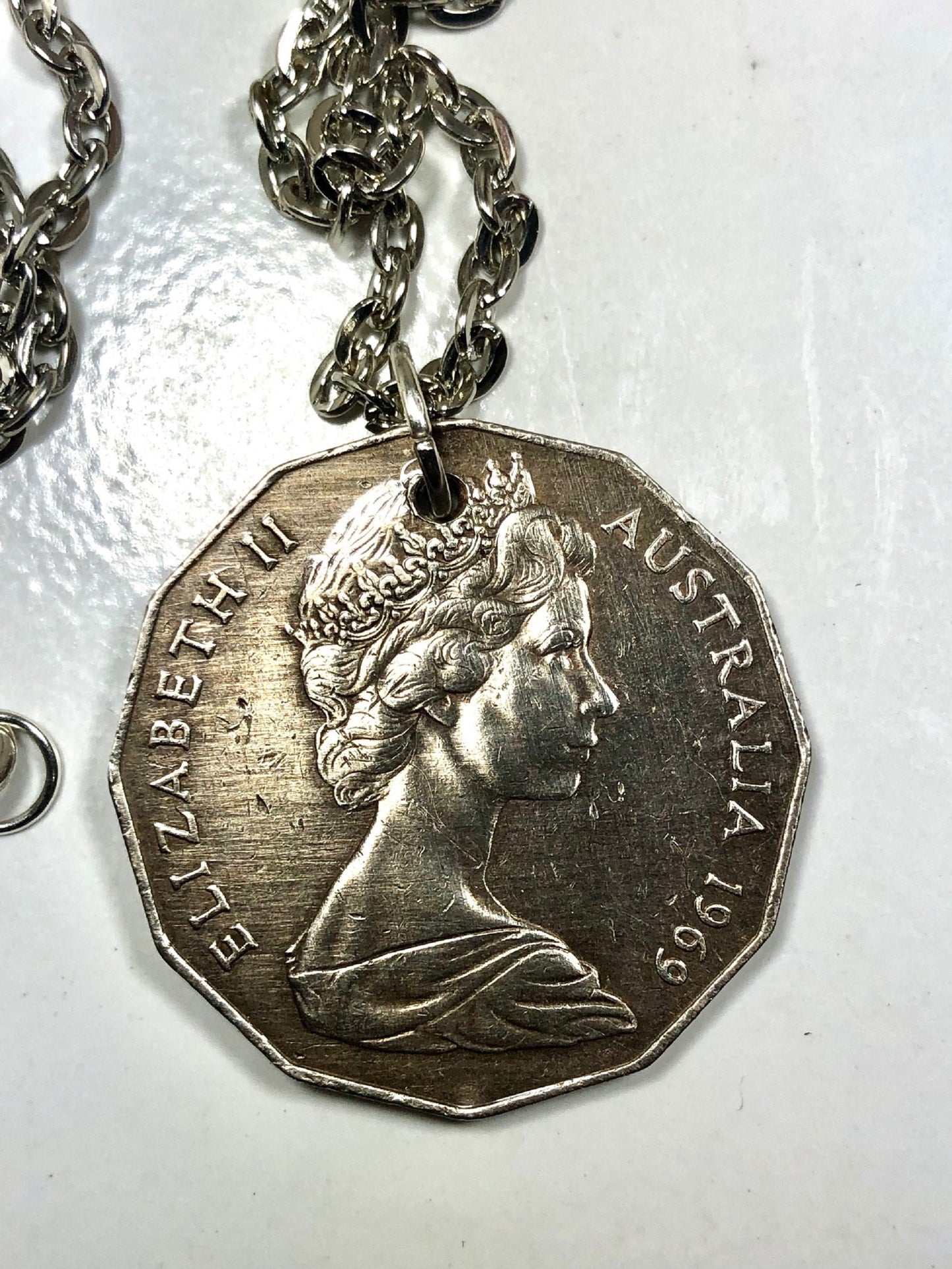 Australia Necklace Coin Australian 50 Cent Personal Necklace Old Vintage Handmade Jewelry Gift Friend Charm For Him Her World Coin Collector