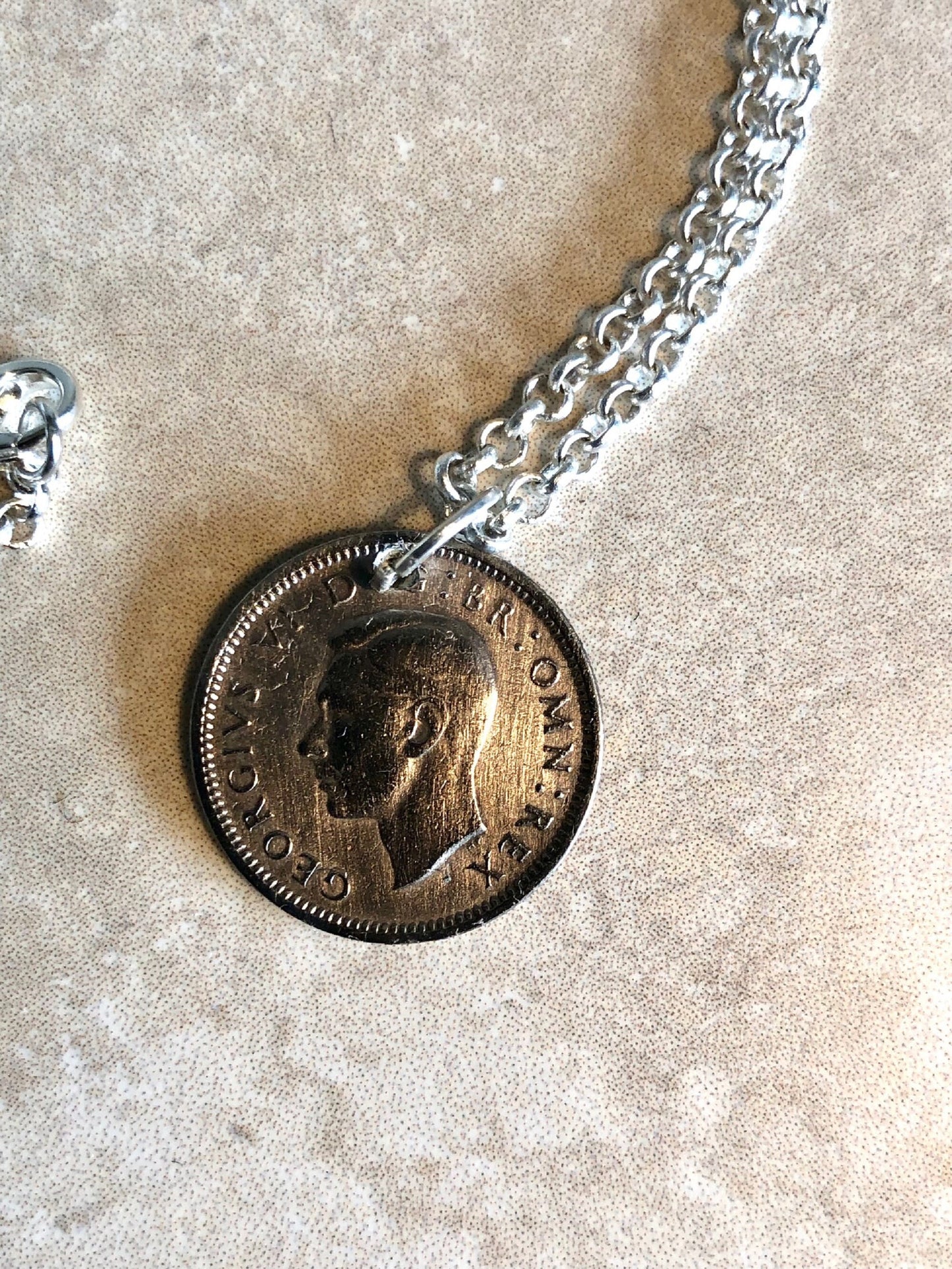 Britain Pendant Coin Necklace 6 Pence Sixpence United Kingdom Personal Jewelry Gift Friend Charm For Him Her World Coin Collector