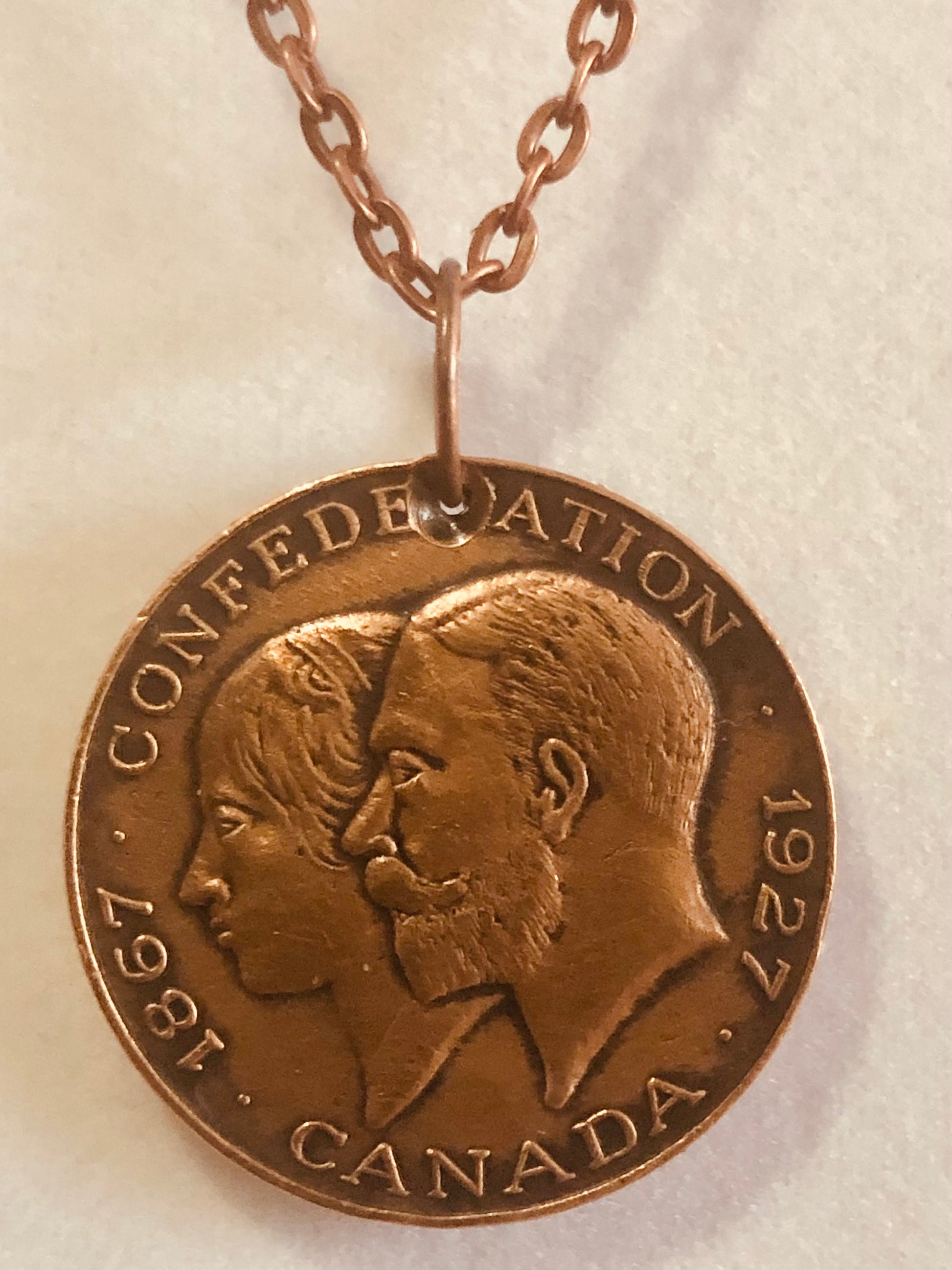 Canada Confederation Coin Necklace Pendant 1867 - 1927 Personal Vintage Handmade Jewelry Gift Friend Charm For Him Her World Coin Collector