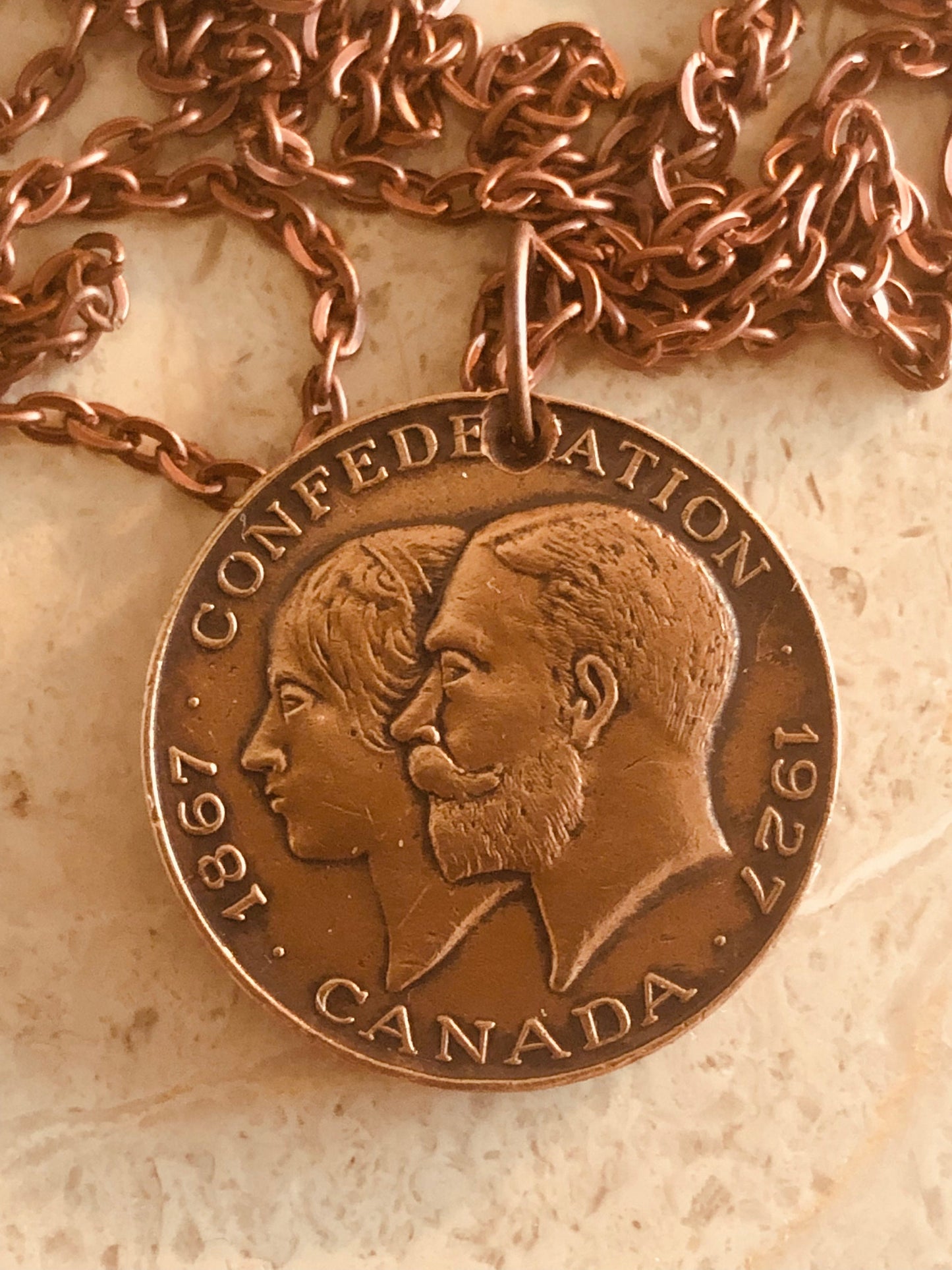 Canada Confederation Coin Necklace Pendant 1867 - 1927 Personal Vintage Handmade Jewelry Gift Friend Charm For Him Her World Coin Collector
