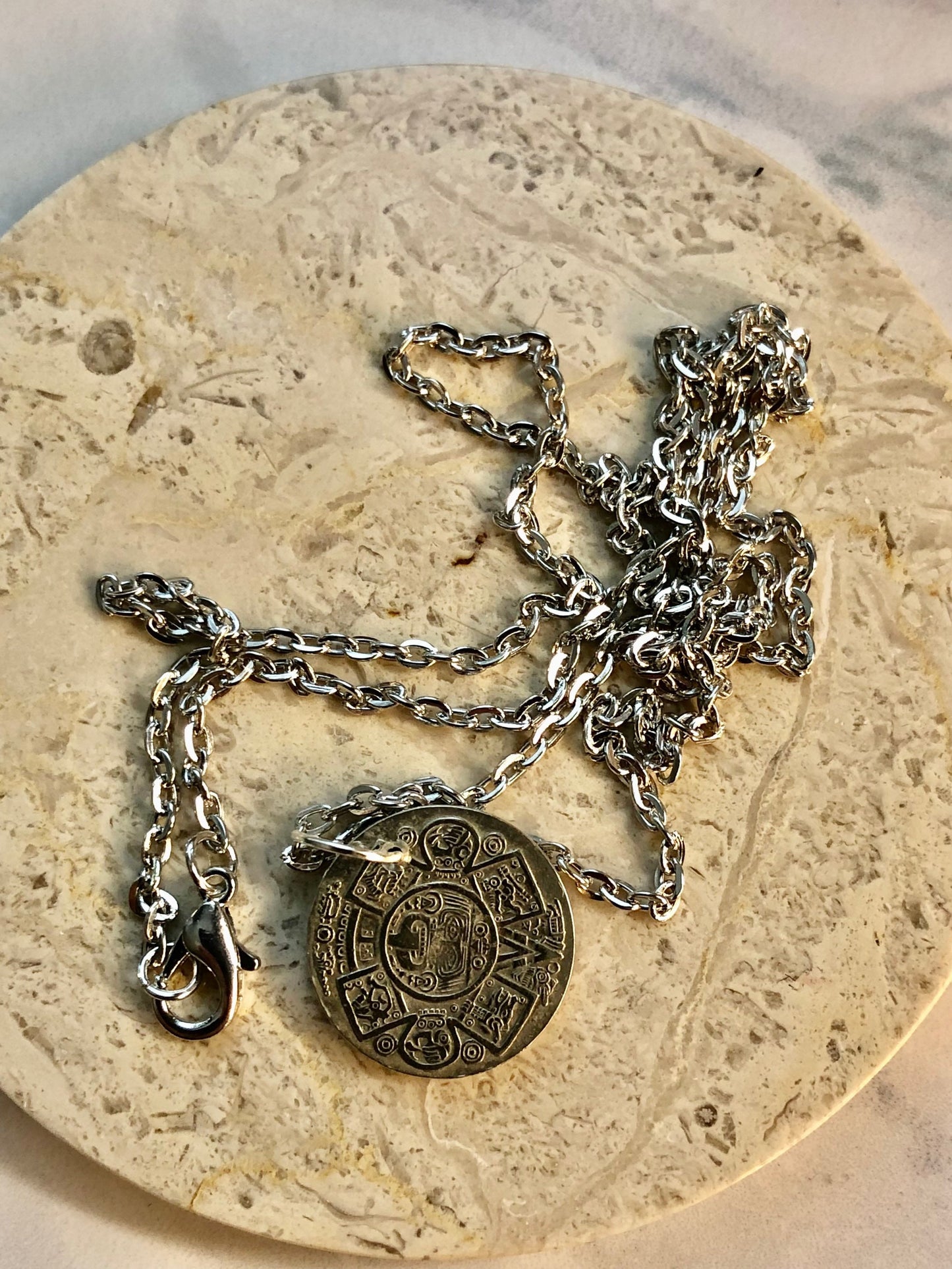 Mexico Heart Necklace & Pendant made from the same Mexican 10 Peso Coin Handmade in Canada