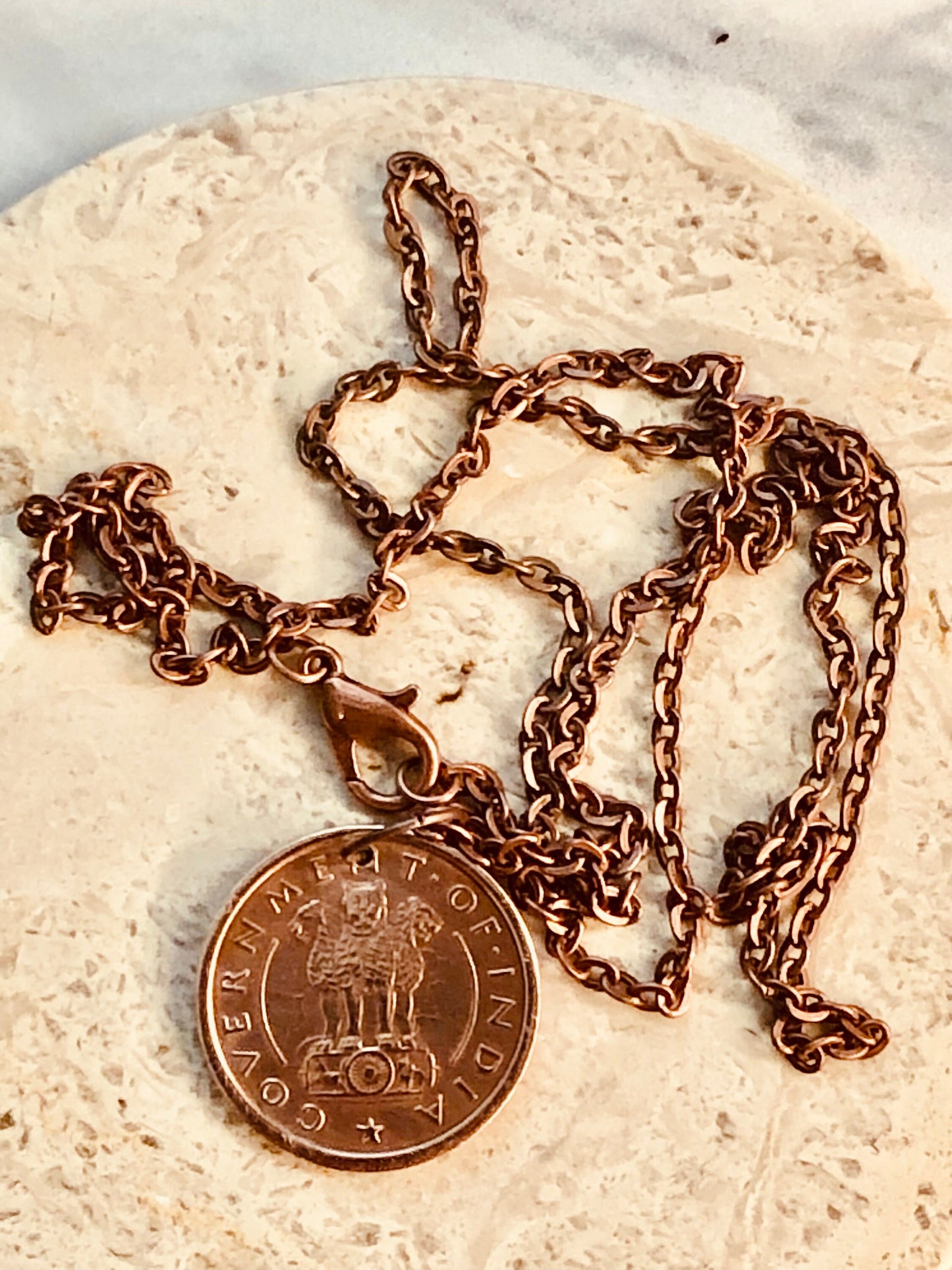 India Coin Necklace One Pice East India Pendant Vintage Custom Made Rare coins - Coin Enthusiast Fashion Accessory Handmade