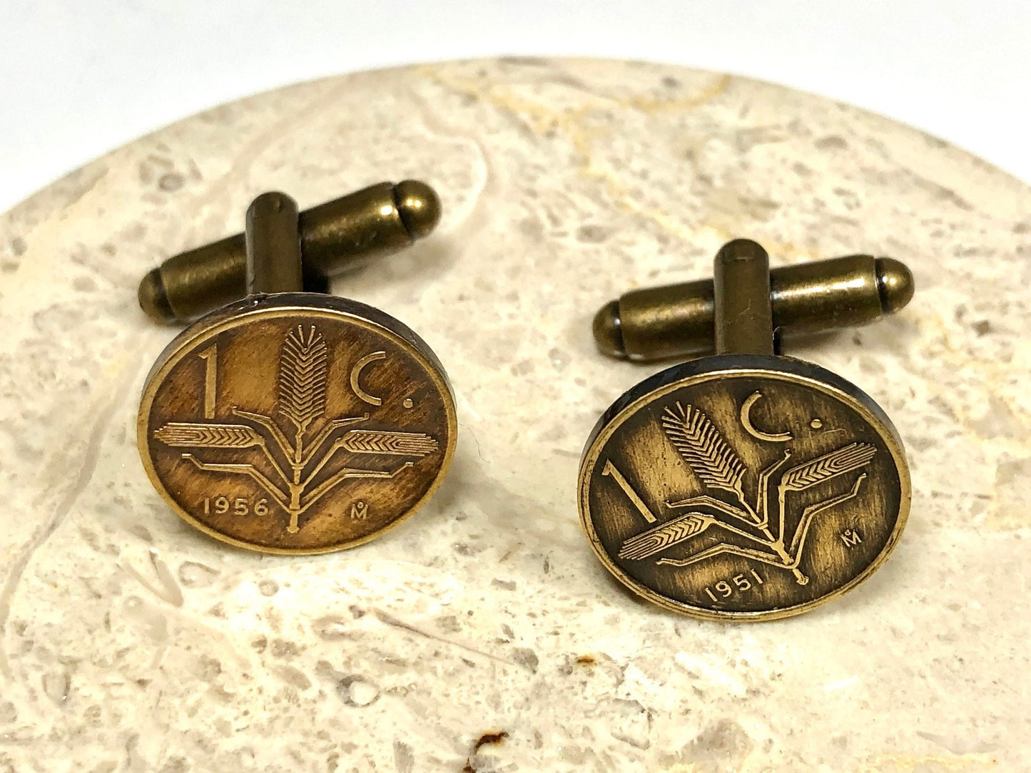 Mexico Coin Cuff Links Mexican 1 Centavo Unidos Personal Cufflinks Old Handmade Jewelry Gift Friend Charm For Him Her World Coin Collector