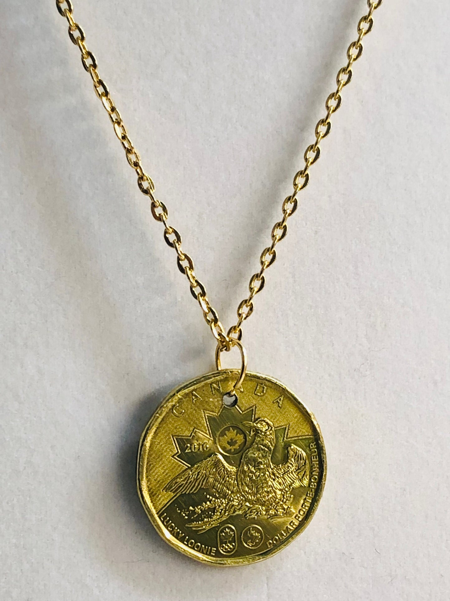 Canada Coin Necklace Pendant 2016 Flying Loon Dollar Loonie Custom Vintage Made Rare coins - Coin Enthusiast Fashion Handmade