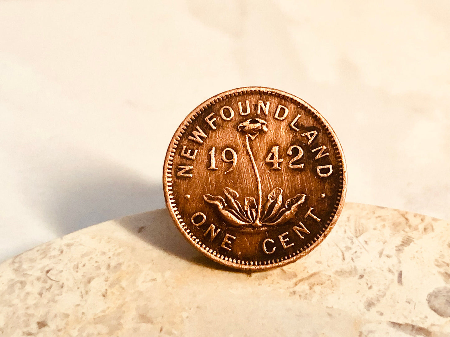 Newfoundland Coin Ring One Penny Canadian Canada Cent Adjustable Custom Vintage and Rare Coins Coin Enthusiast - Handmade Choose Your Year