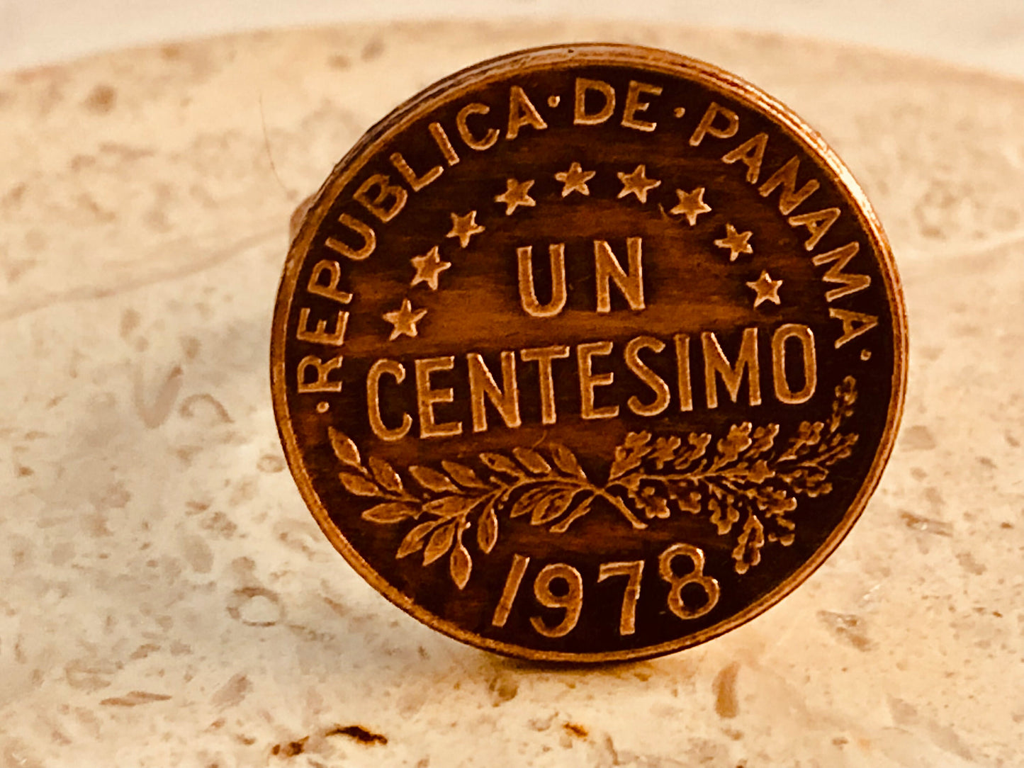 Panama Coin Ring One Centesimo Panamanian One Cent Adjustable Custom Vintage and Rare Coins Coin Enthusiast - Handmade