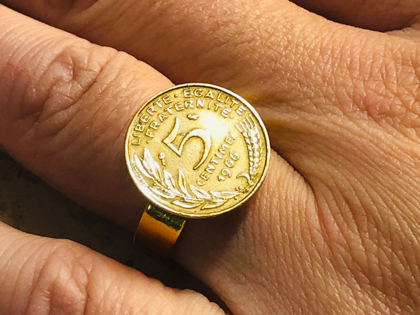France Coin Ring French 5 Centimes Vintage Adjustable Custom Made Rare Coins Coin Enthusiast Fashion Handmade - Choose Your Year