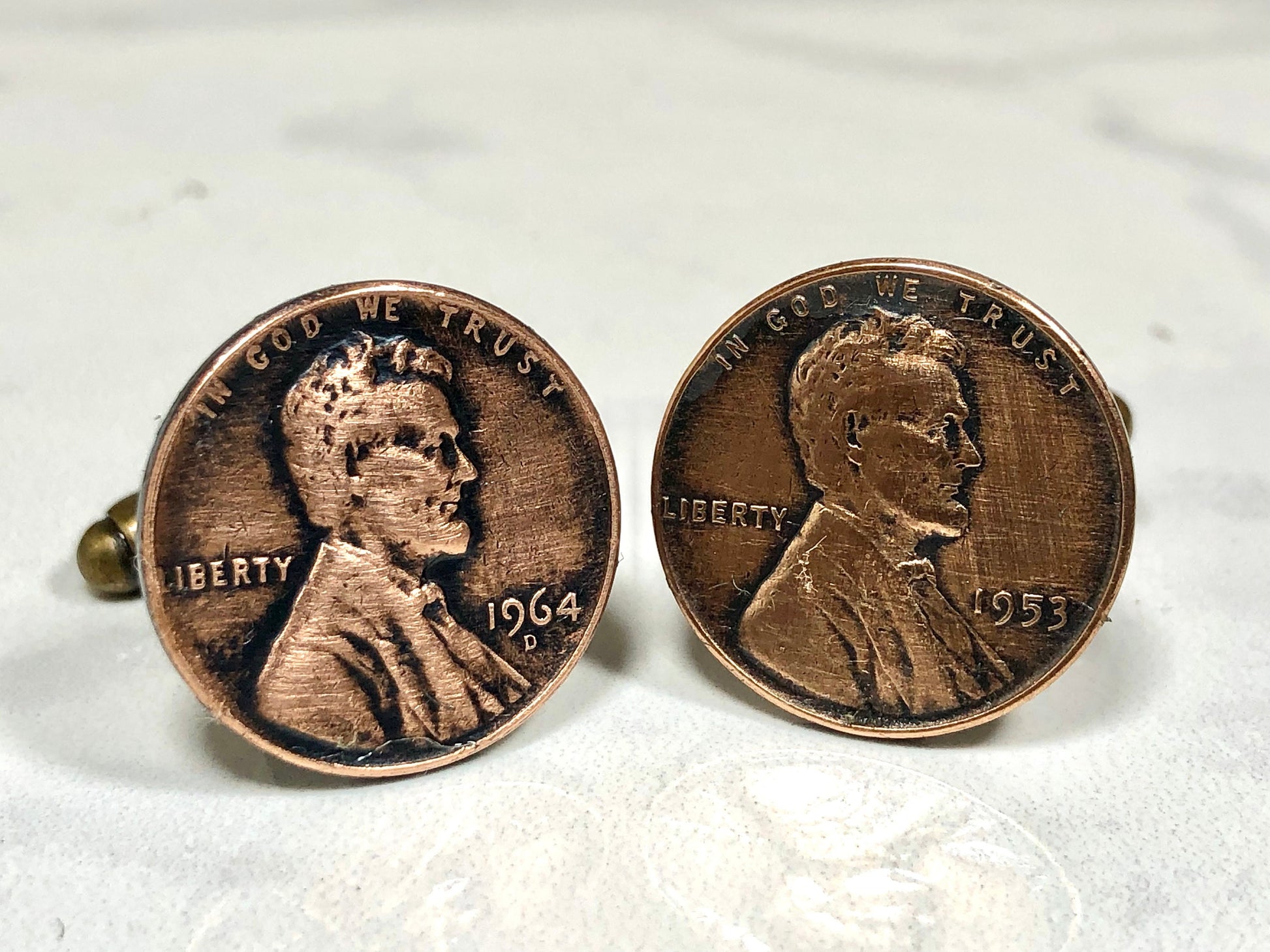 USA Penny Coin Cuff Links United States One Cent Cufflinks Custom Made Vintage & Rare coins - Coin Enthusiast - Fashion - Choose Your Years