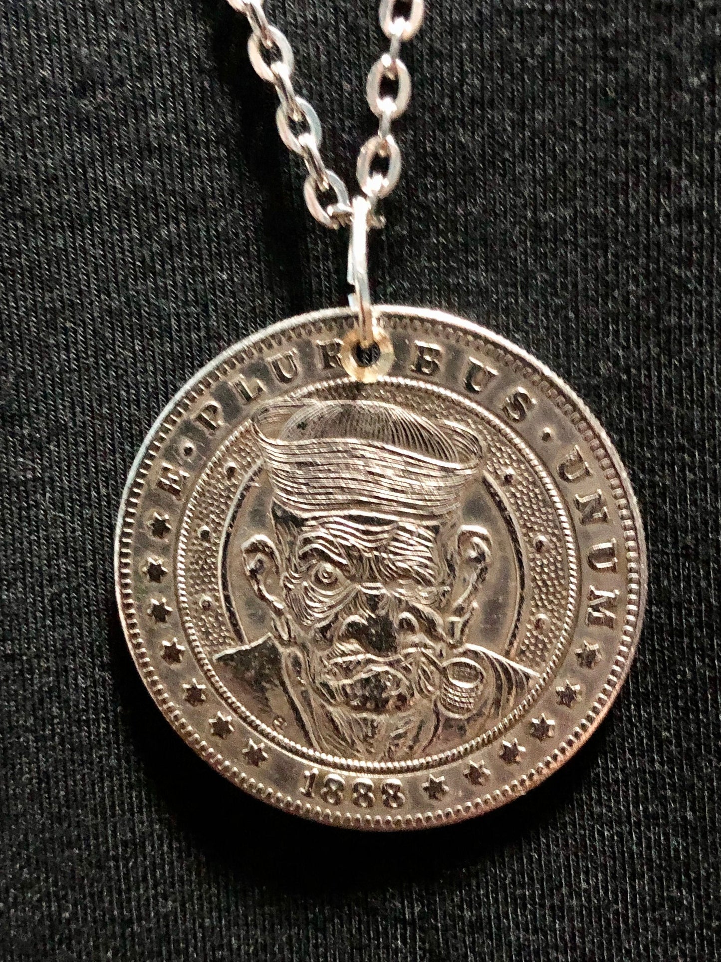Old Sailor Man Medallion Coin Pendant Necklace Custom Made Vintage Novelty Coins USA Morgan Dollar Eagle - Coin Enthusiast