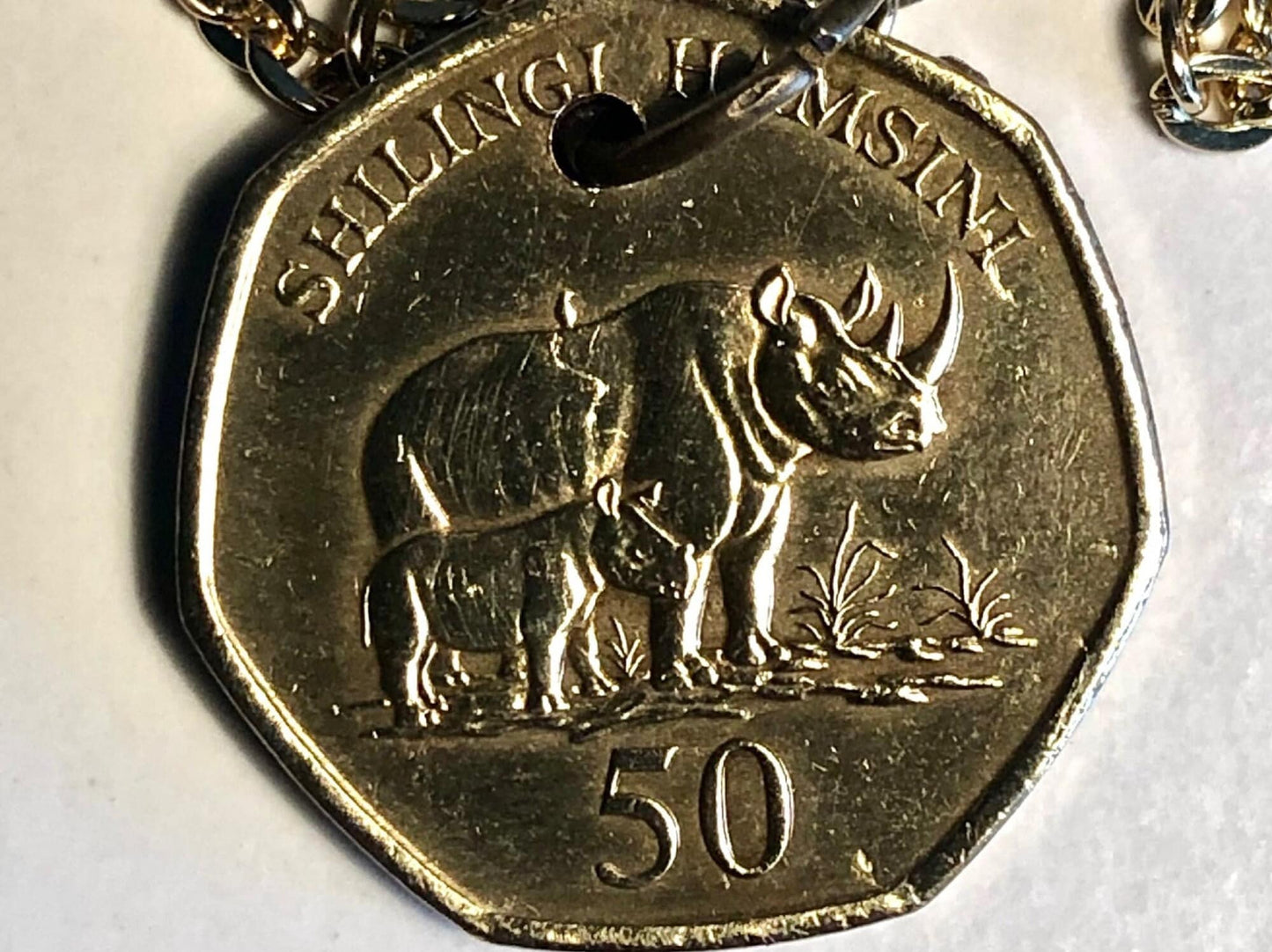 Tanzania 50 Shilling Coin Pendant Necklace Tanzanian Personal Vintage Handmade Jewelry Gift Friend Charm For Him Her World Coin Collector