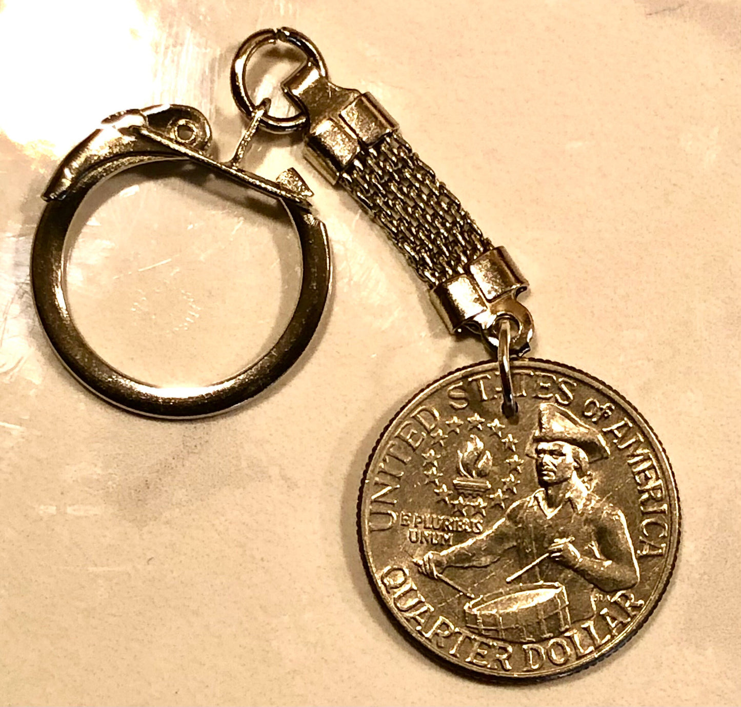 Parks Quarter Keychain United States America USA Coin Custom Made Charm Gift For Friend Coin Charm Gift For Him, Coin Collector, World Coins