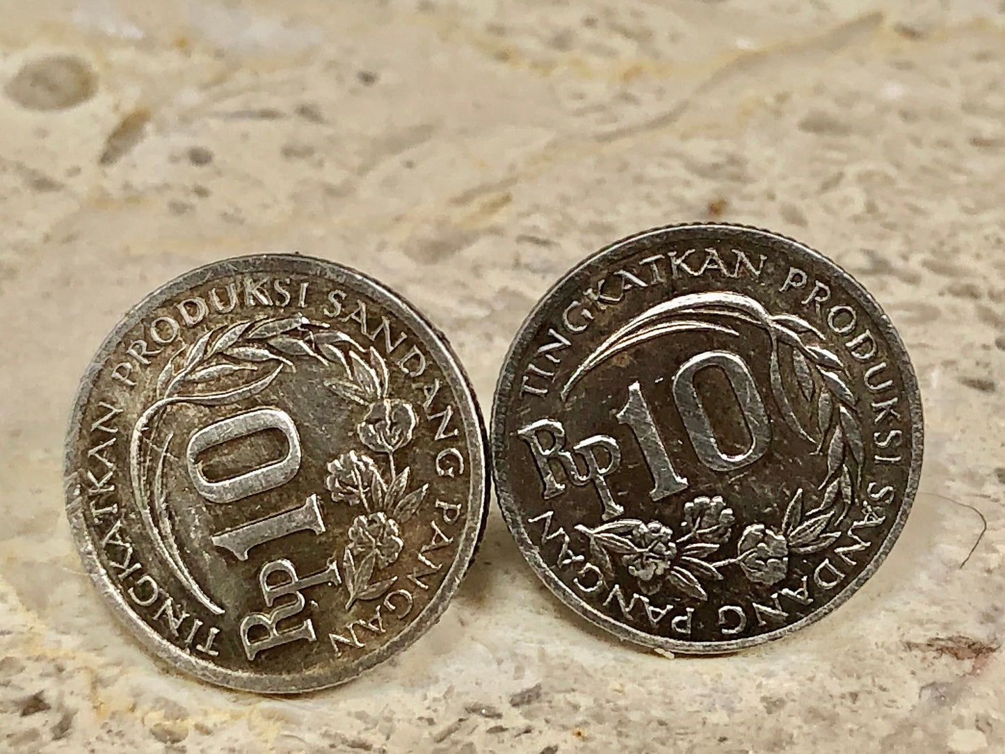 Indonesia 10 rupiah Coin Stud Earrings Set Indonesian Vintage Handmade Jewelry Gift Friend Charm For Him Her World Coin Collector