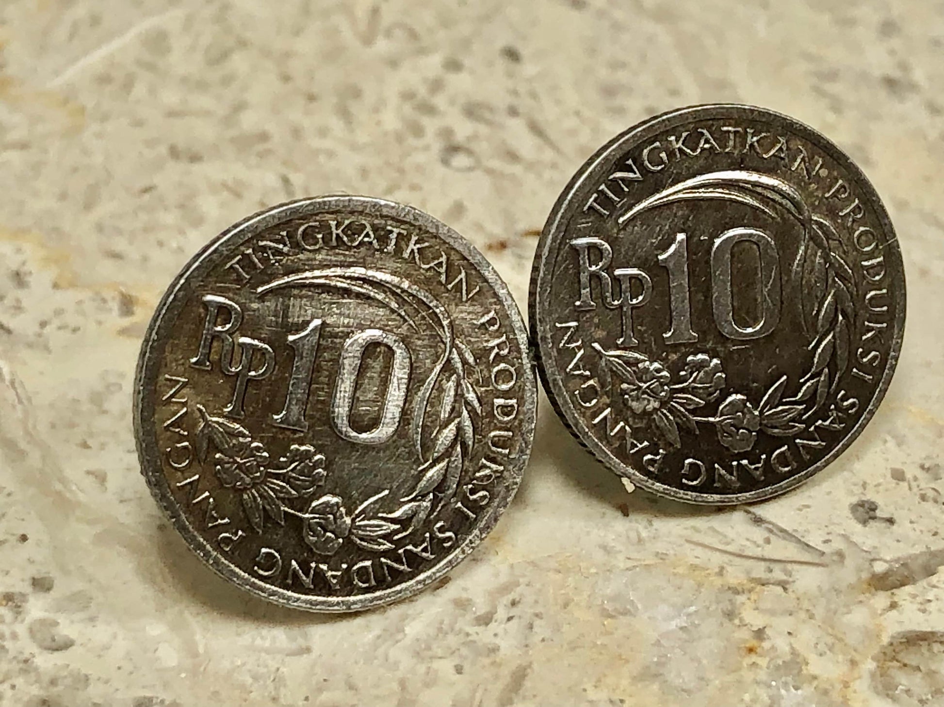 Indonesia 10 rupiah Coin Stud Earrings Set Indonesian Vintage Handmade Jewelry Gift Friend Charm For Him Her World Coin Collector