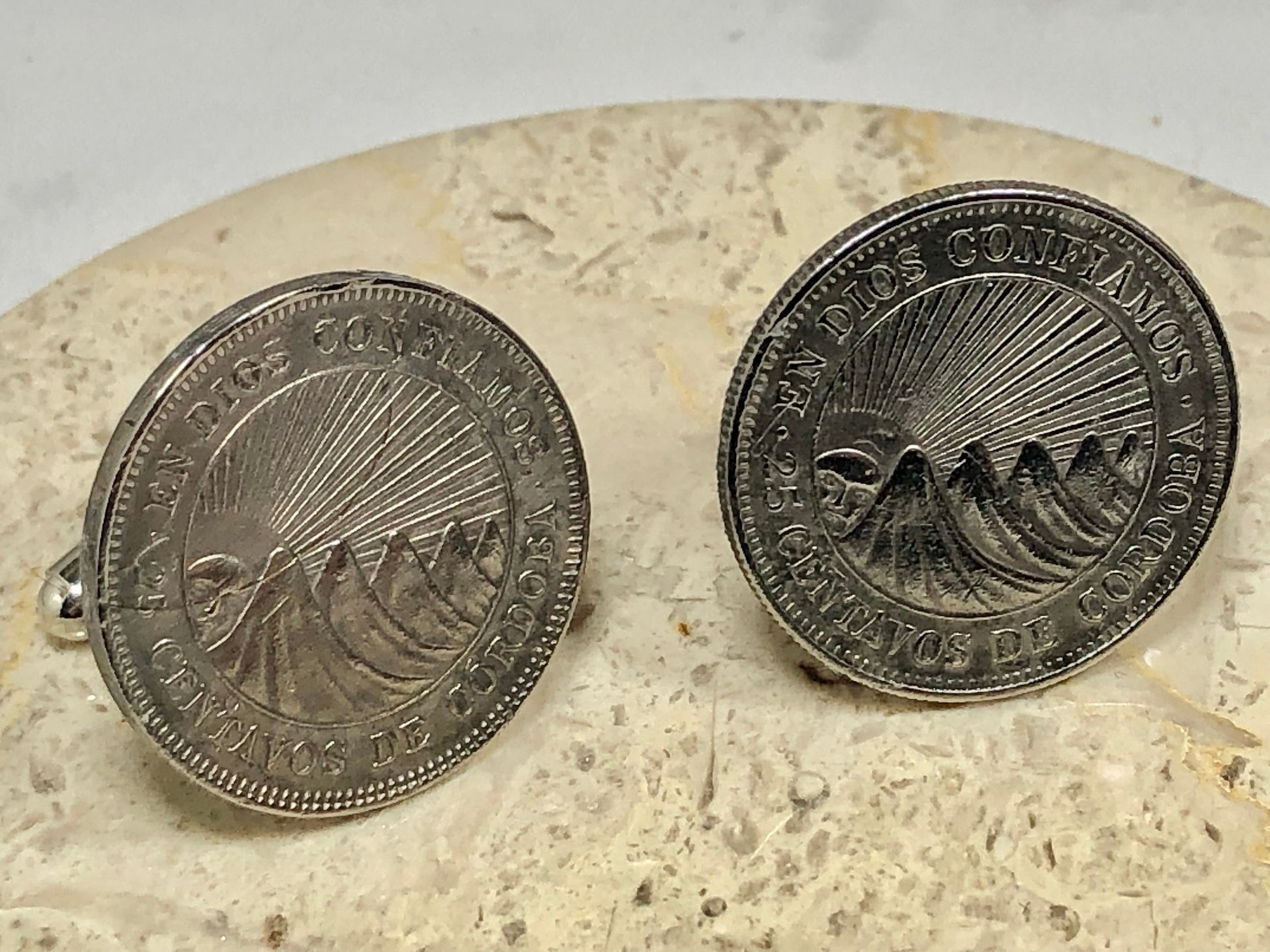 Nicaragua Coin Cuff Links Nicaraguan Centavos Custom Personal Vintage Handmade Jewelry Gift Friend Charm For Him Her World Coin Collector