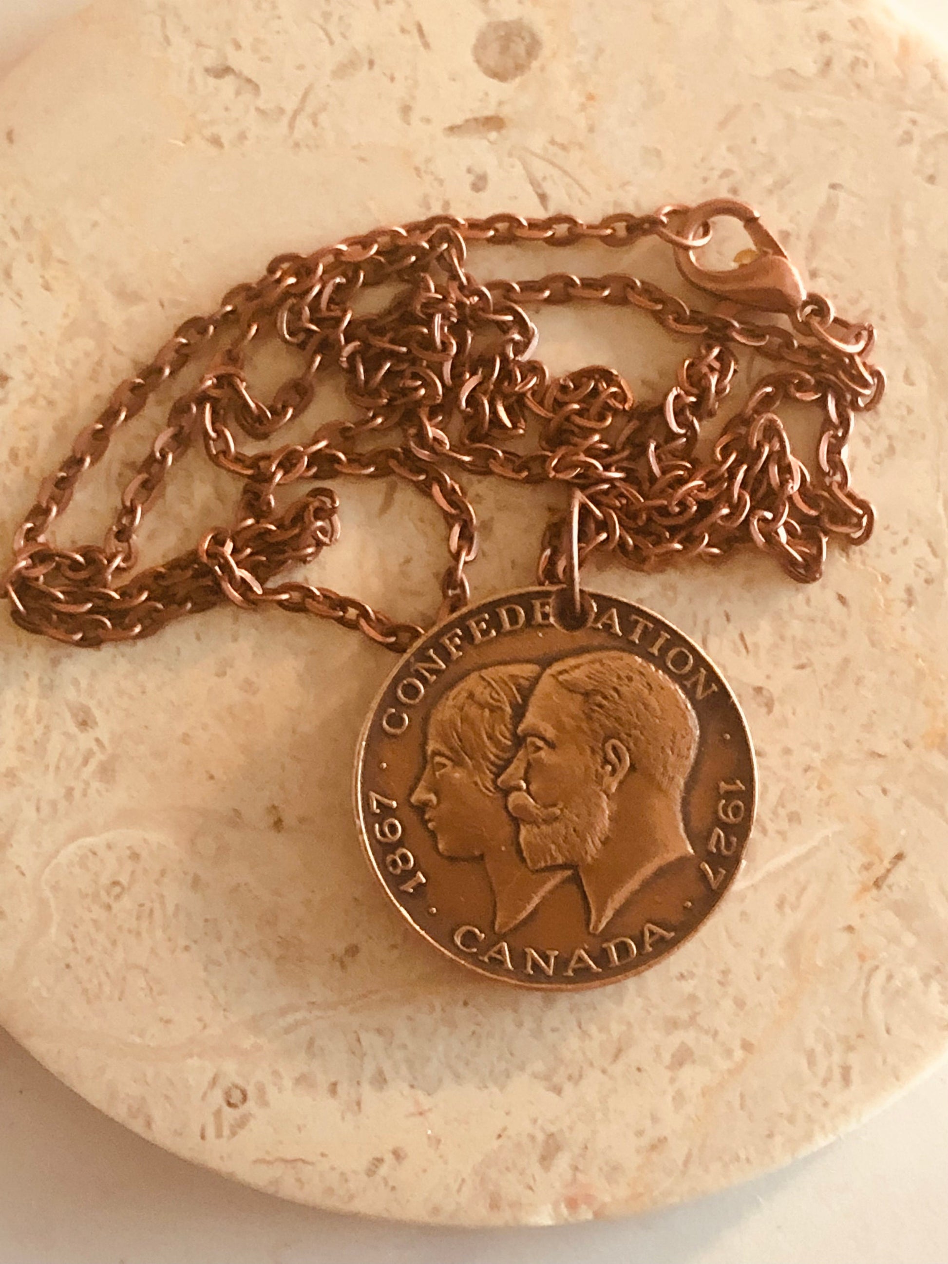 Canada Confederation Coin Necklace Pendant 1867 - 1927 Personal Vintage Handmade Jewelry Gift Friend Charm For Him Her World Coin Collector
