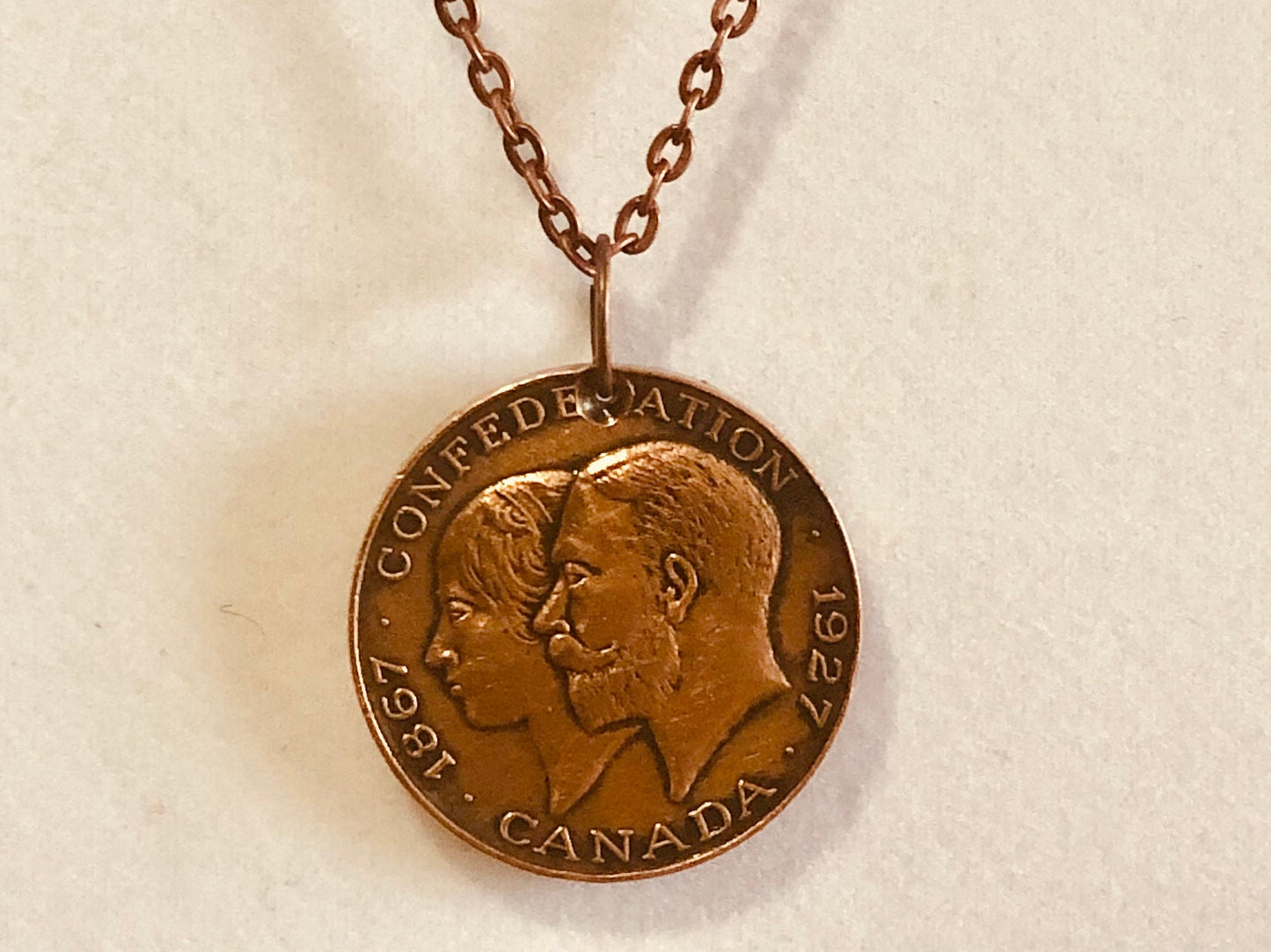 Canada Confederation Coin Necklace Pendant 1867 - 1927 Personal Vintage Handmade Jewelry Gift Friend Charm For Him Her World Coin Collector