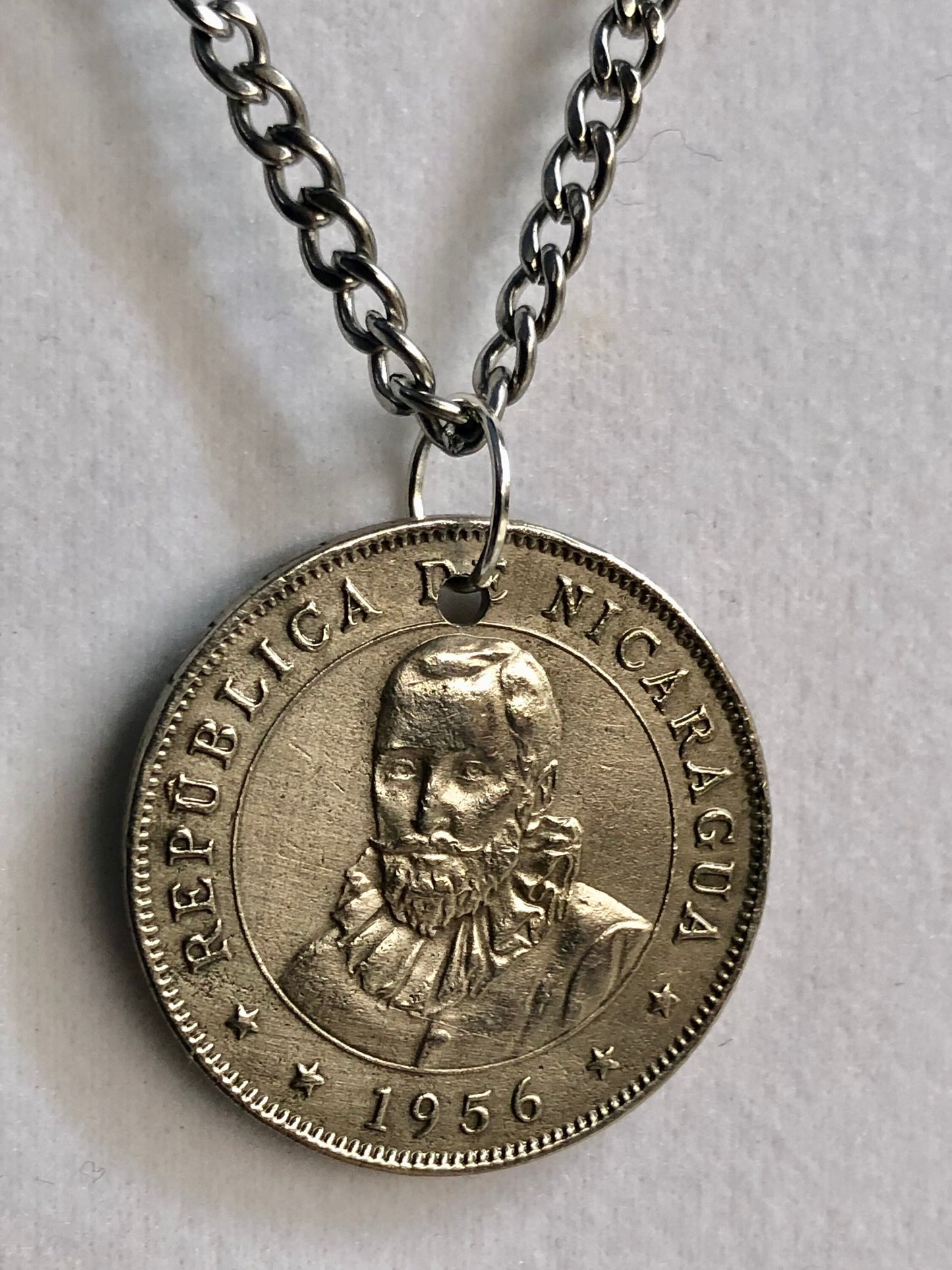 Nicaragua Coin 50 Centavos Necklace Pendant Nicaraguan Coin Vintage Custom Made Rare coins - Coin Enthusiast - Handmade - Fashion