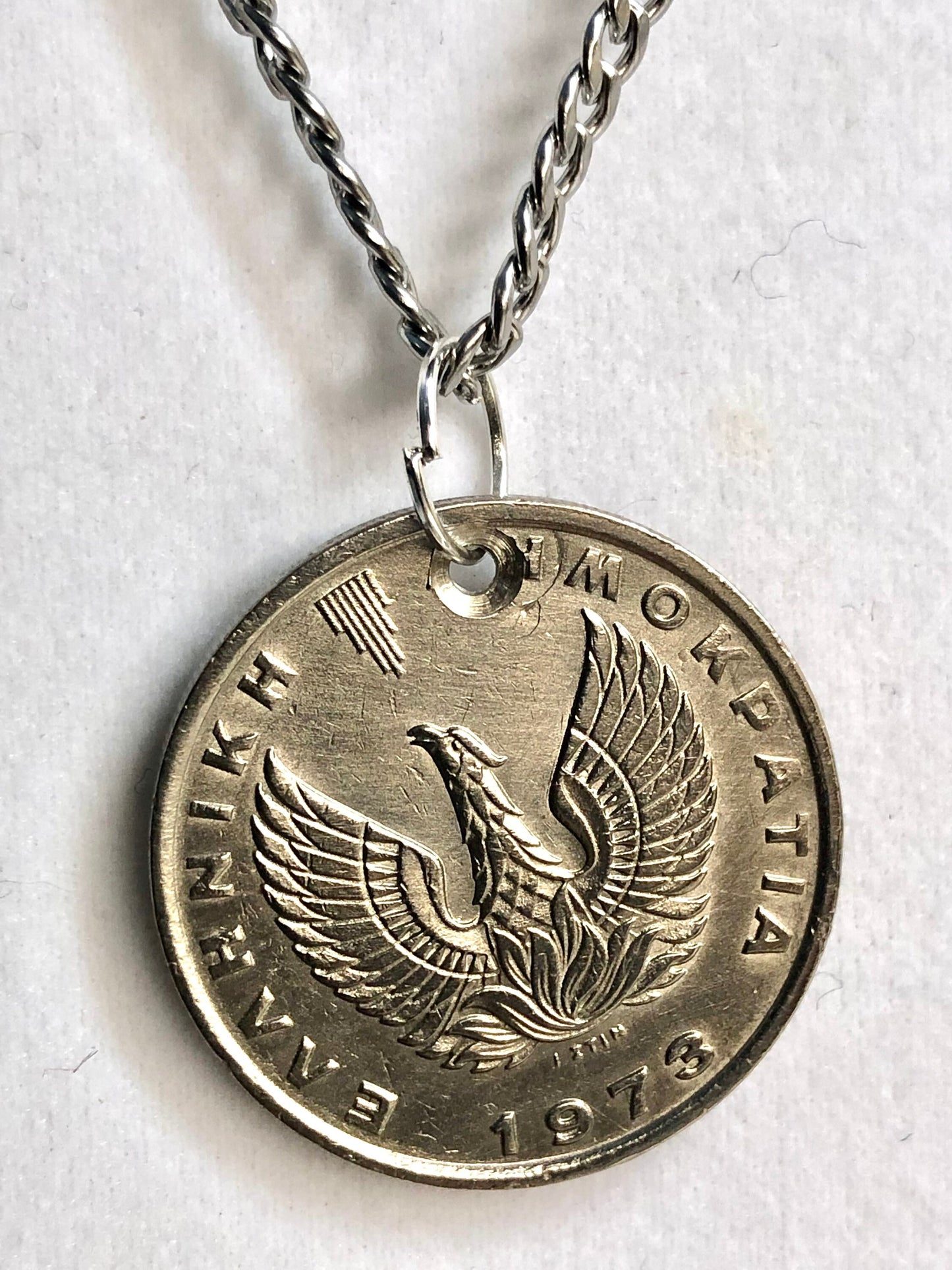Greek Coin Necklace 10 Apaxmai Greece Pendant Coin Vintage Custom Made Rare Coins Coin Enthusiast Handmade Fashion Accessory