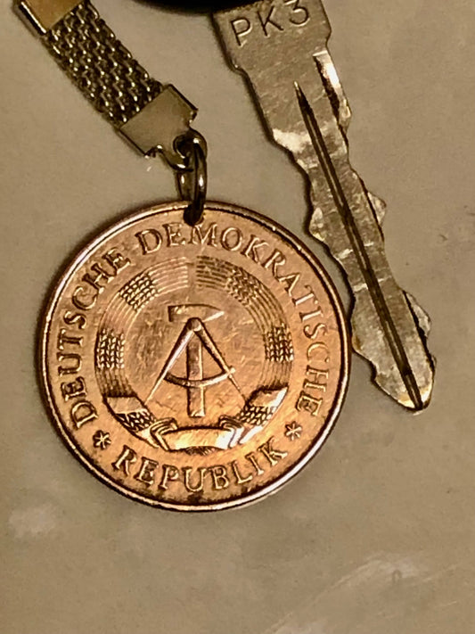 Germany Coin Keychain 5 Mark German Deutsche Personal Necklace Vintage Handmade Jewelry Gift Friend Charm For Him Her World Coin Collector