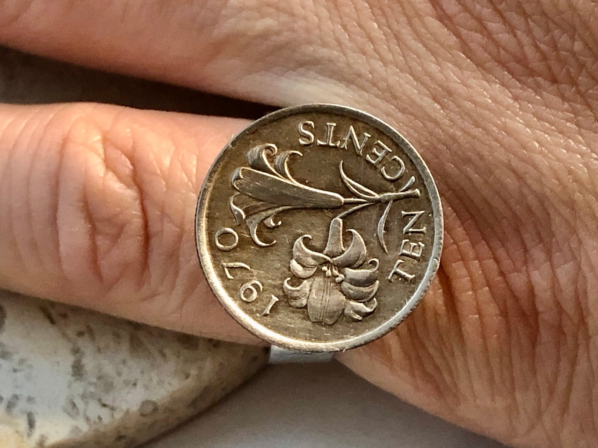 Bermuda Coin Ring Bermy 10 Cents Vintage Adjustable Custom Made Rare Coins Coin Enthusiast Fashion Accessory Handmade