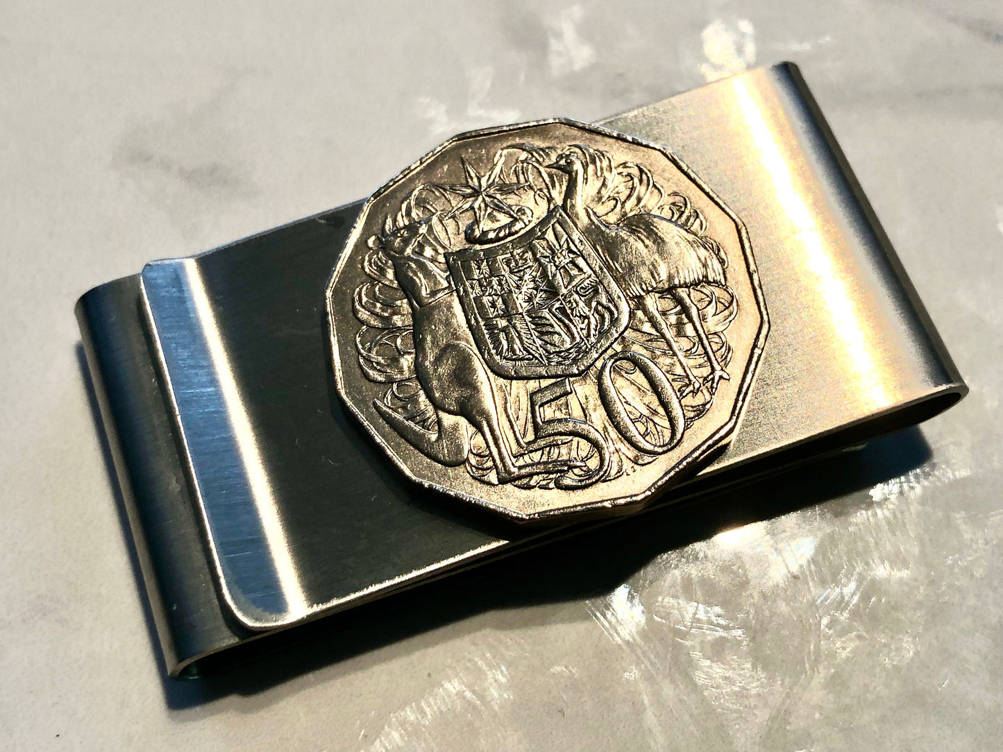 World Coin Money Clip Mexico Ireland England Australia Personal Vintage Handmade Jewelry Gift Friend Charm For Him Her World Coin Collector